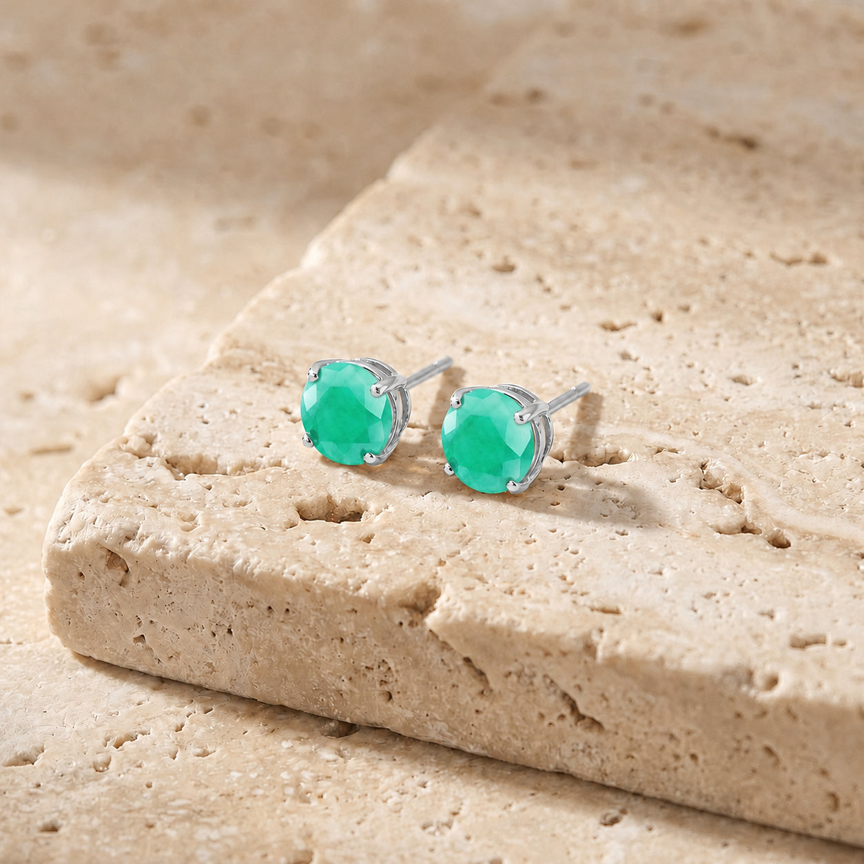 White Gold Halo Petal Earrings Citrine 10K — Benedetta