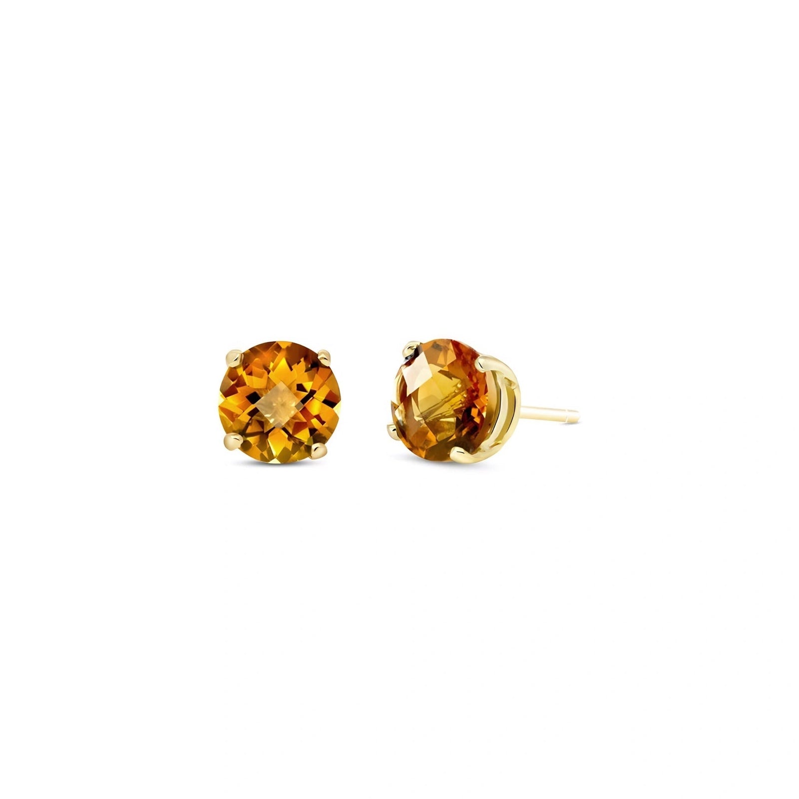 Yellow Gold Halo Petal Earrings Citrine 10K — Benedetta