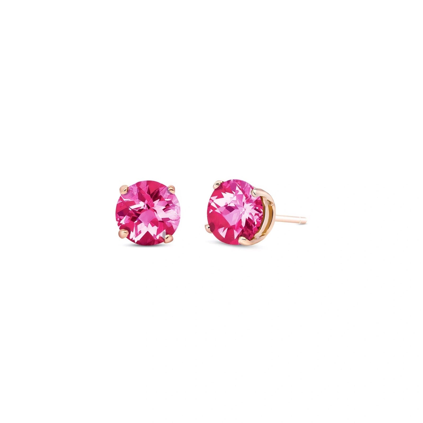 Rose Gold Halo Petal Earrings Pink Topaz 10K — Benedetta