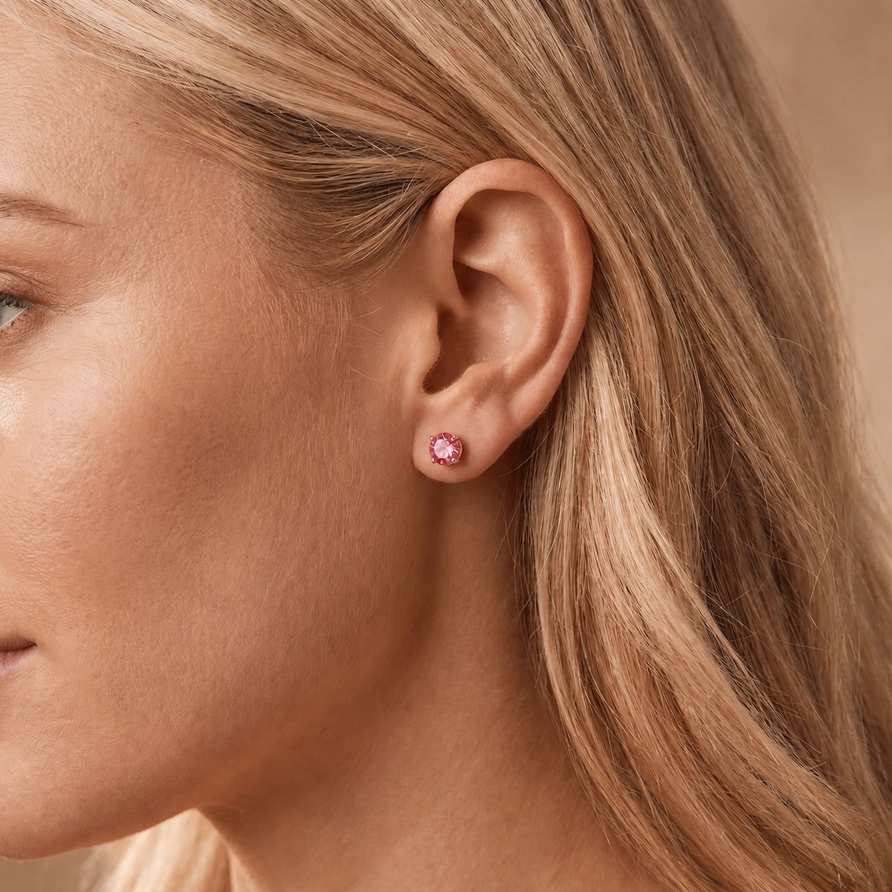 Rose Gold Halo Petal Earrings Pink Topaz 10K — Benedetta