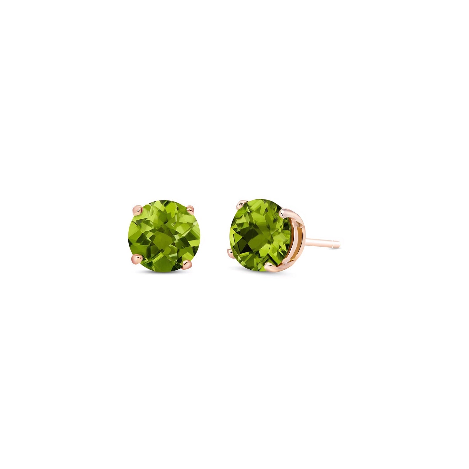Rose Gold Halo Petal Earrings Green Amethyst 10K — Benedetta