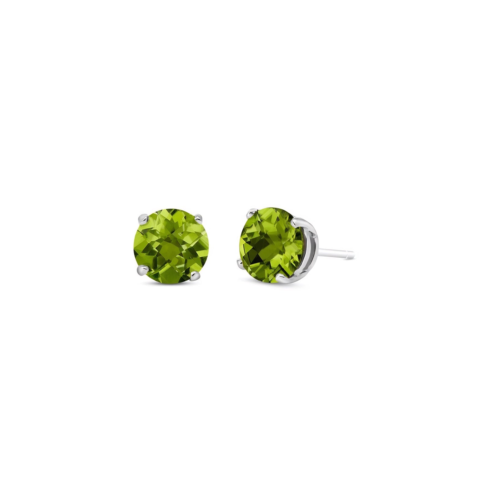 White Gold Halo Petal Earrings Green Amethyst 10K — Benedetta