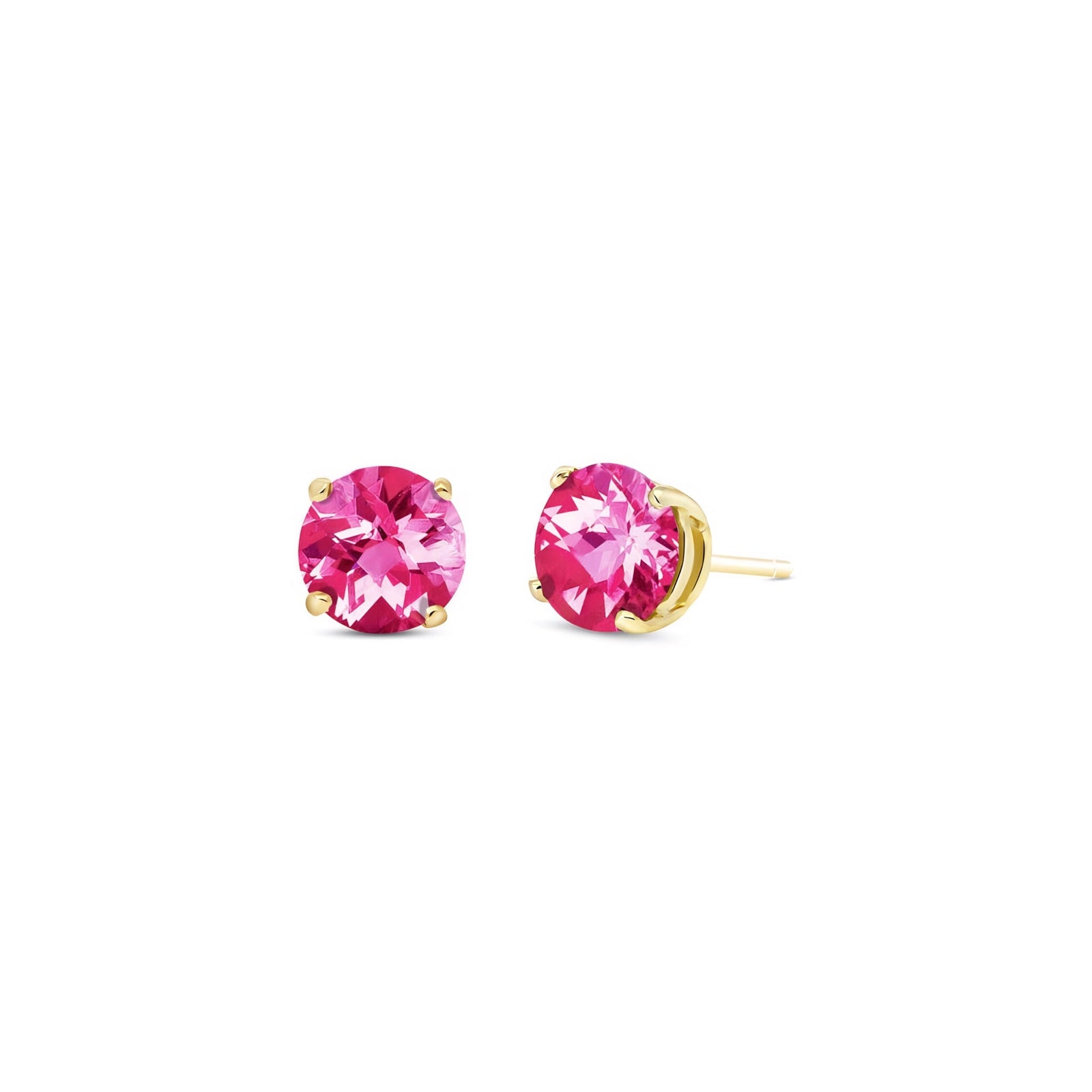 Yellow Gold Halo Petal Earrings Ruby 10K — Benedetta