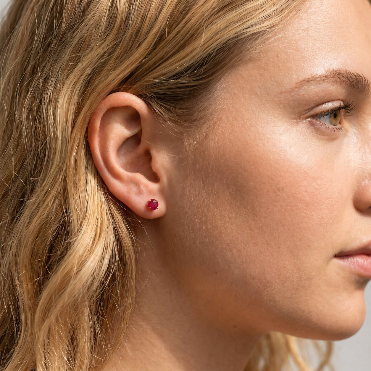 Rose Gold Halo Petal Earrings Sapphire 10K — Benedetta