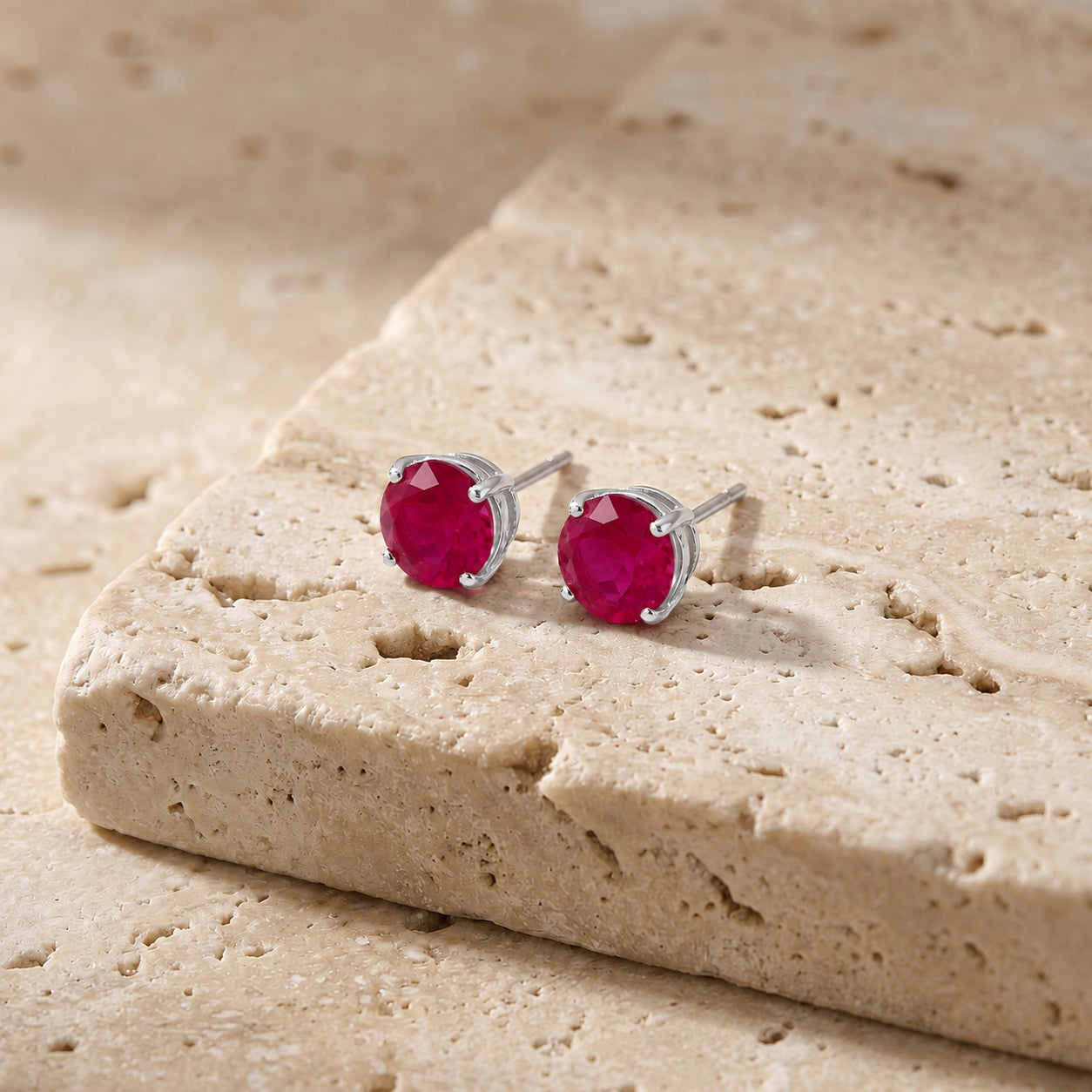 White Gold Halo Petal Earrings Sapphire 10K — Benedetta