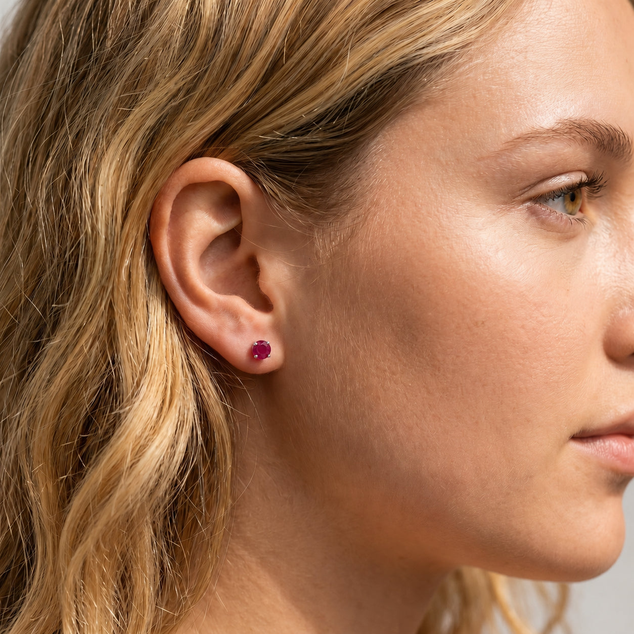 White Gold Halo Petal Earrings Sapphire 10K — Benedetta