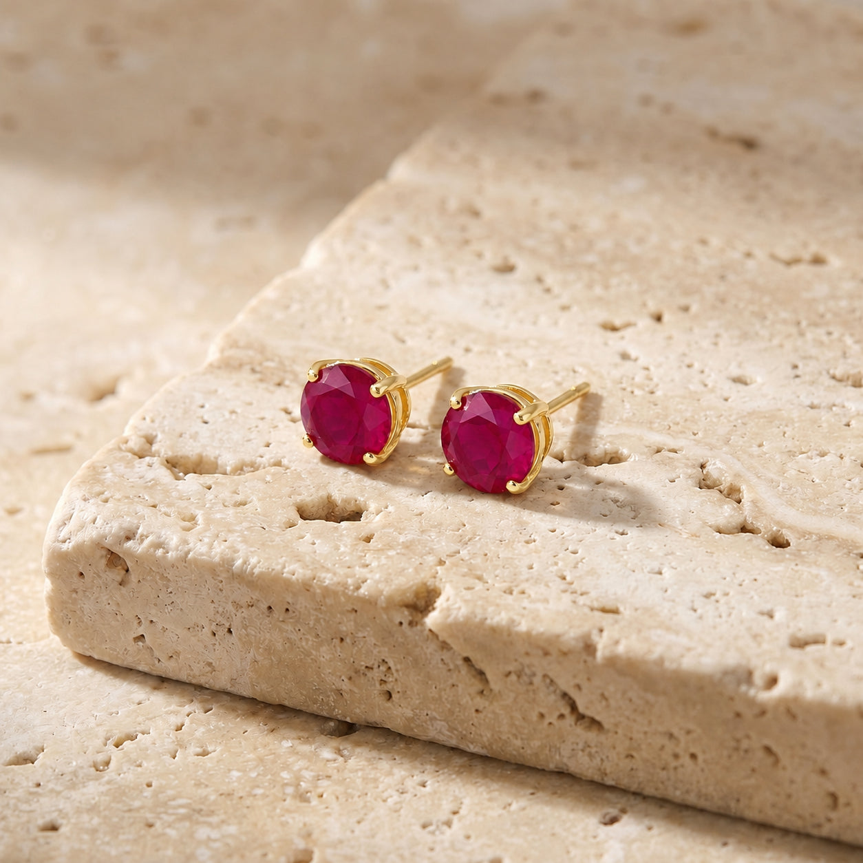 Yellow Gold Halo Petal Earrings Sapphire 10K — Benedetta