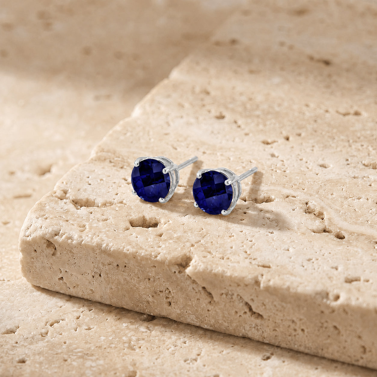 White Gold Halo Petal Earrings Emerald 10K — Benedetta