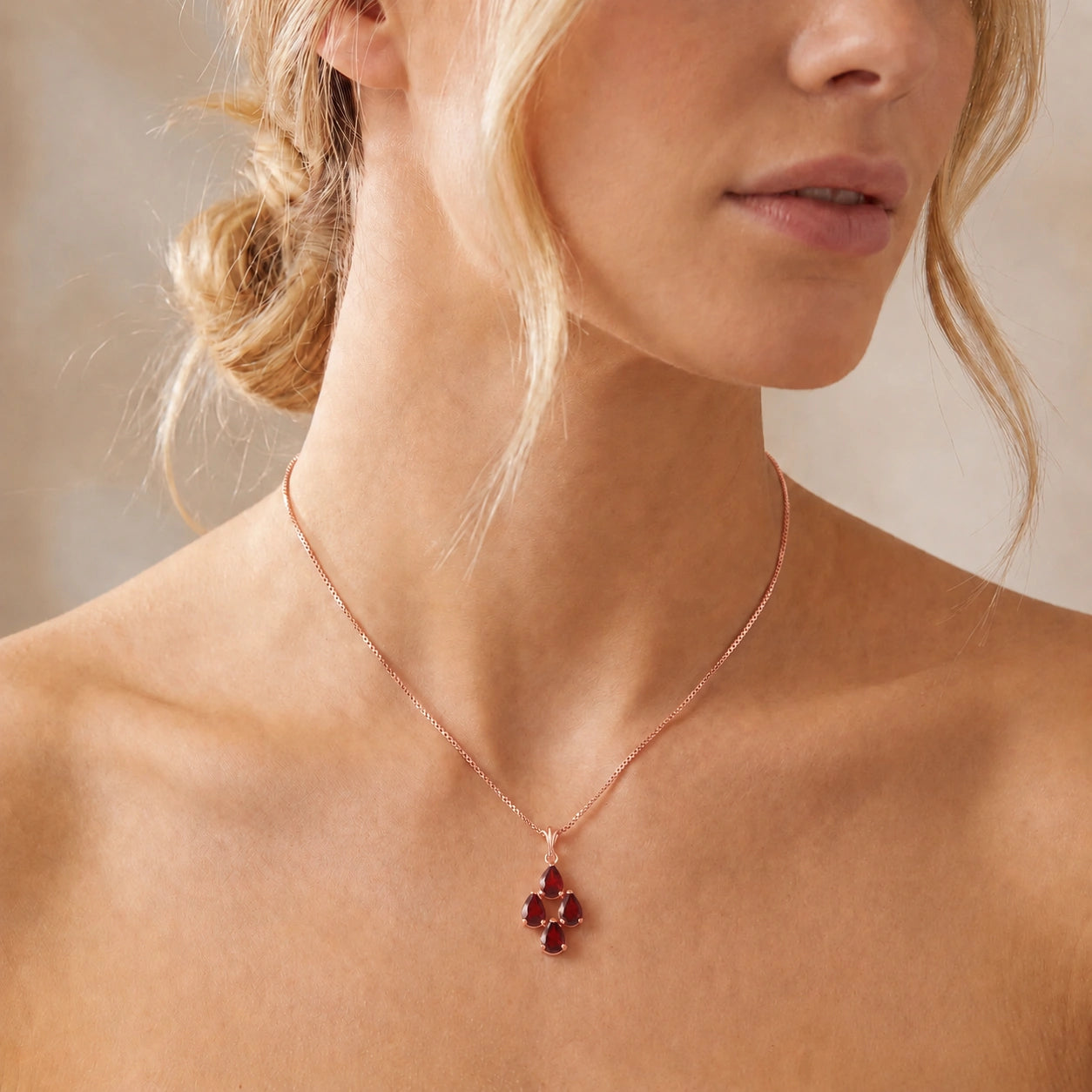 Rose Gold Grace Necklace Amethyst 10K — Marta
