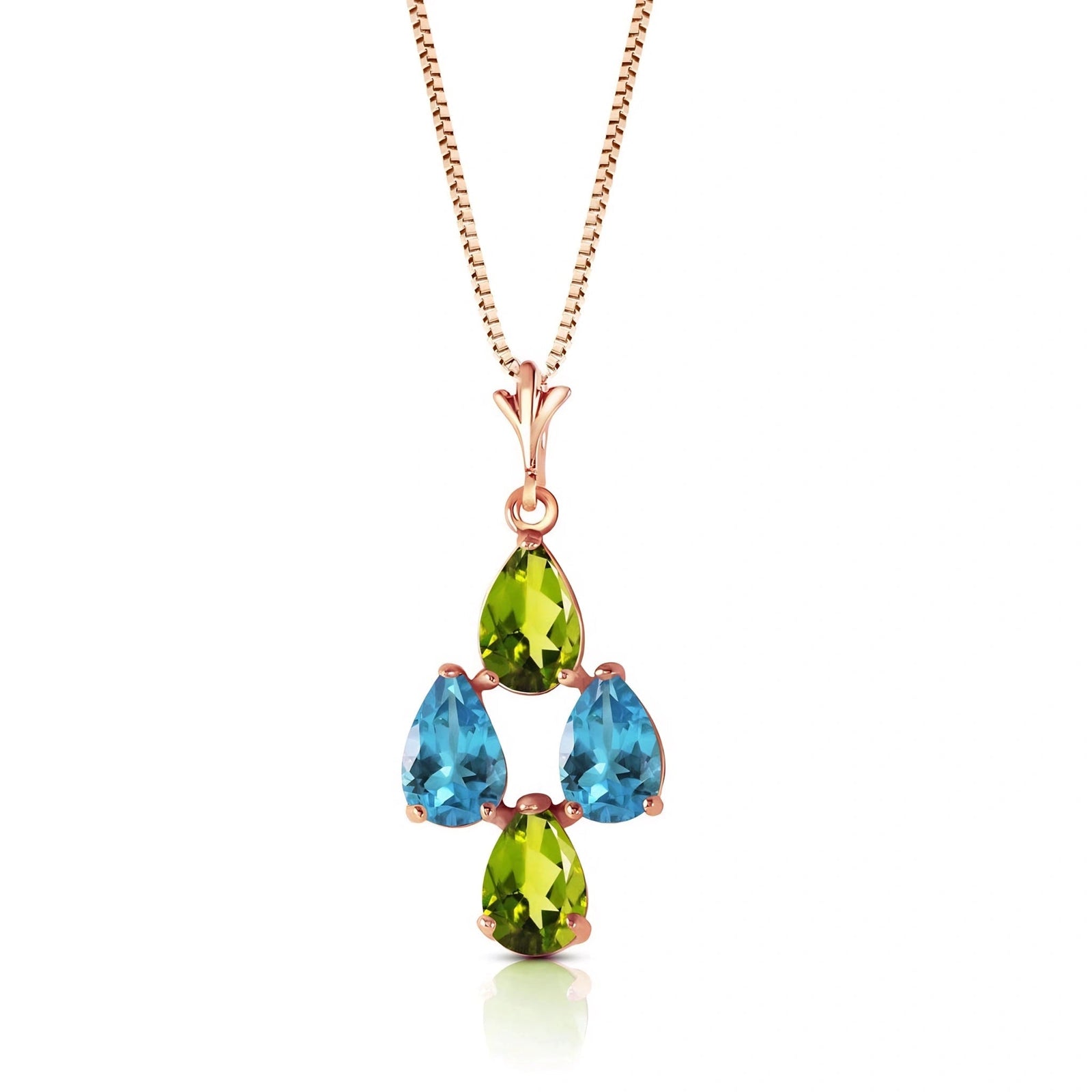 Rose Gold Grace Necklace Blue Topaz 10K — Marta