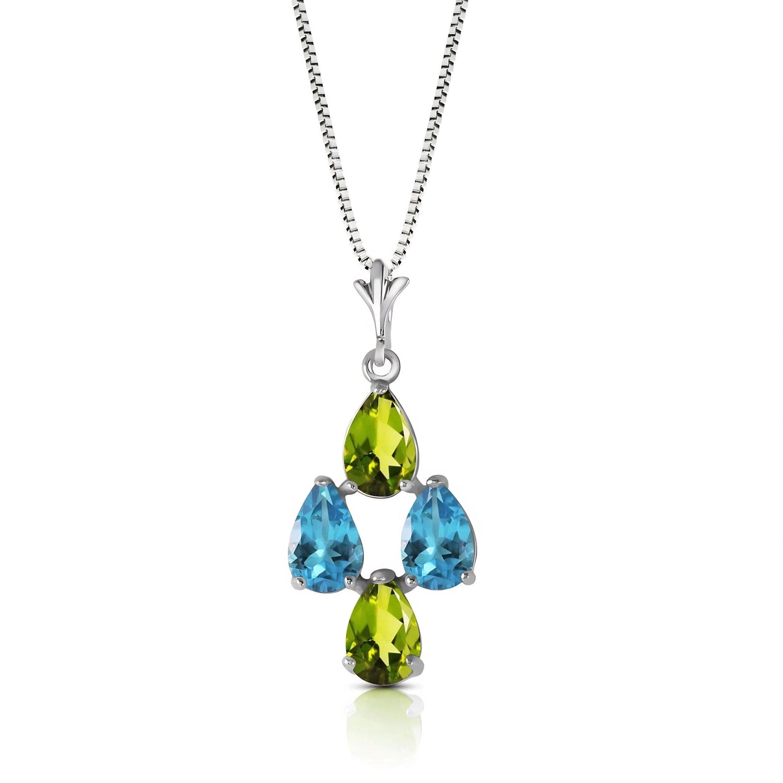 White Gold Grace Necklace Blue Topaz 10K — Marta