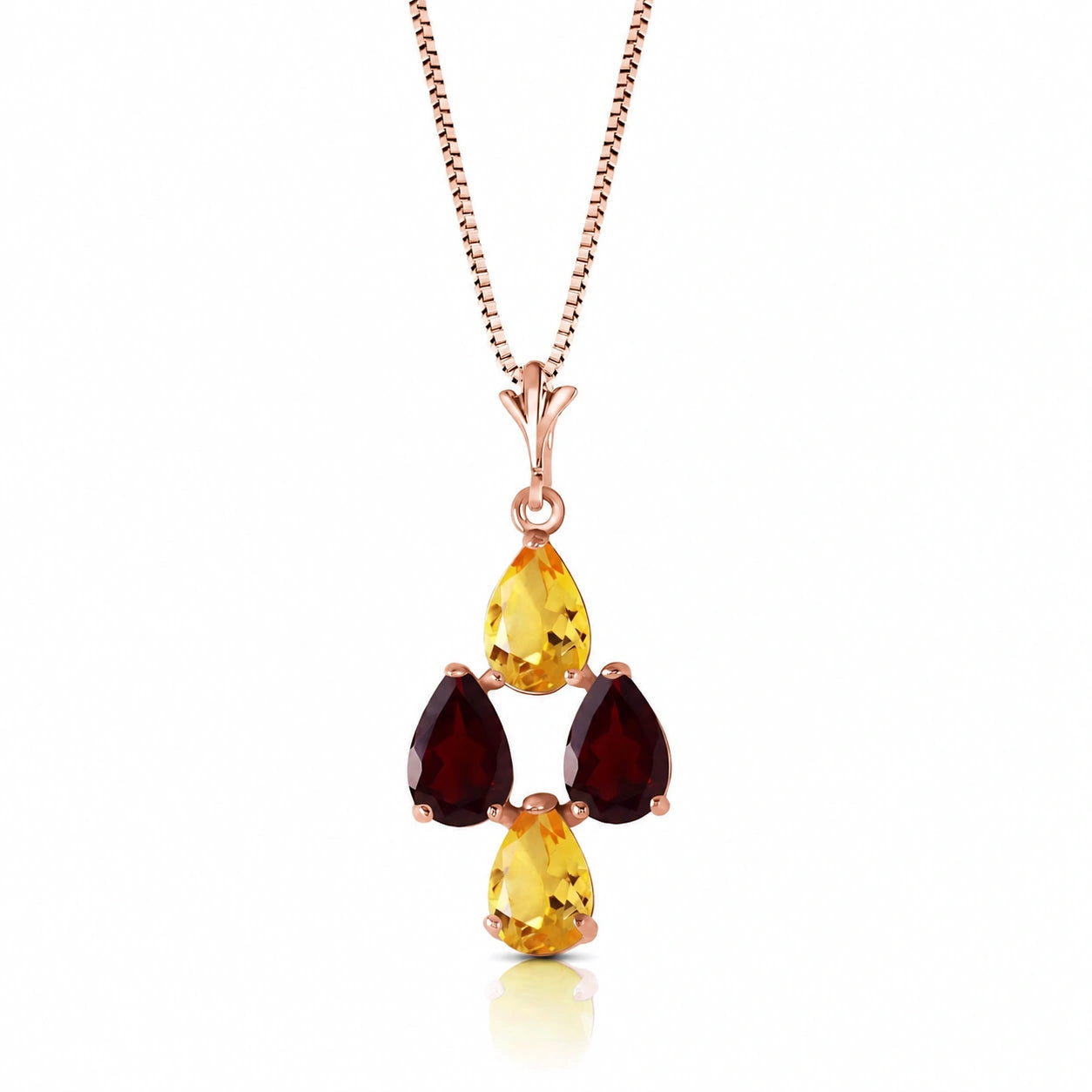 Rose Gold Grace Necklace Emerald 10K — Marta
