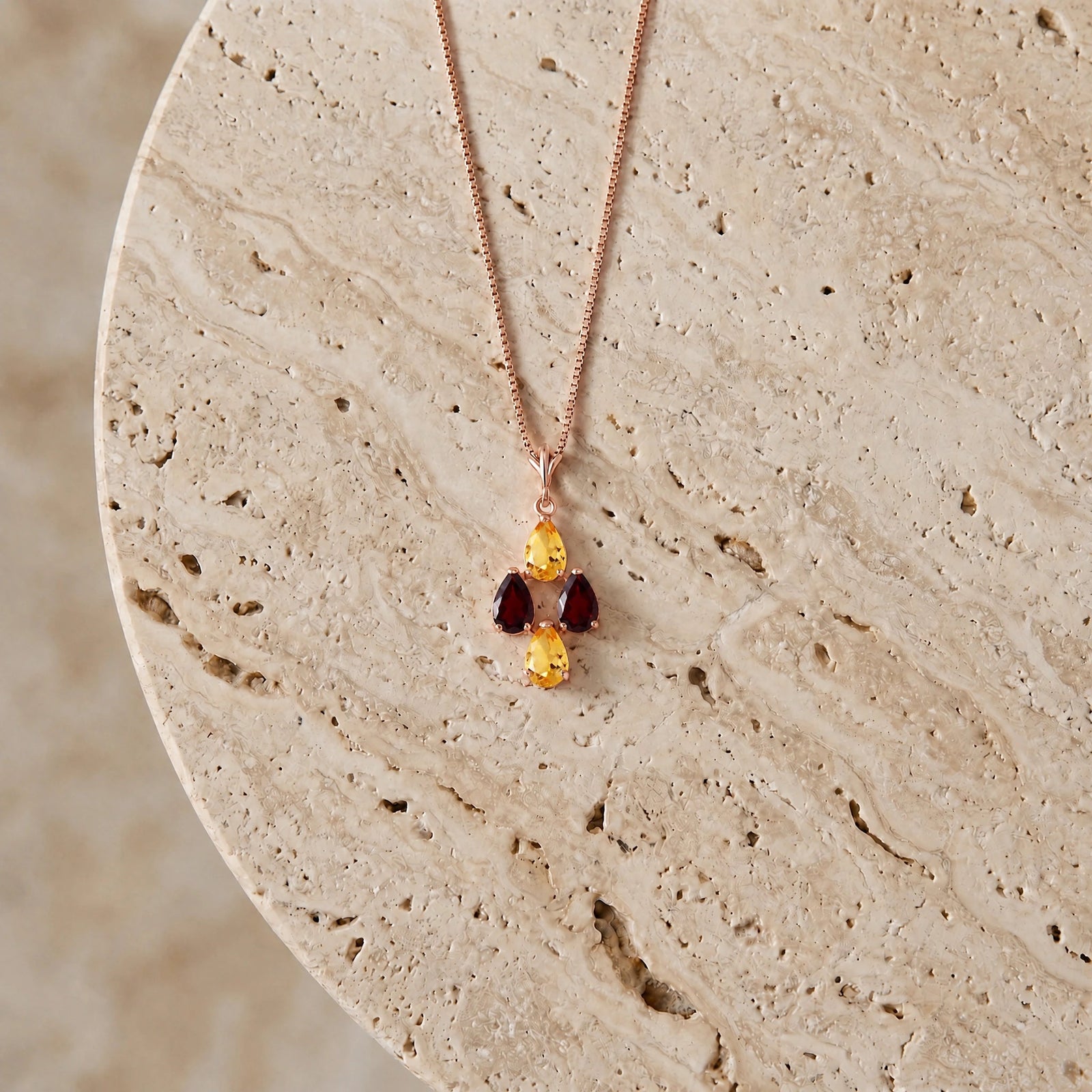 Rose Gold Grace Necklace Emerald 10K — Marta