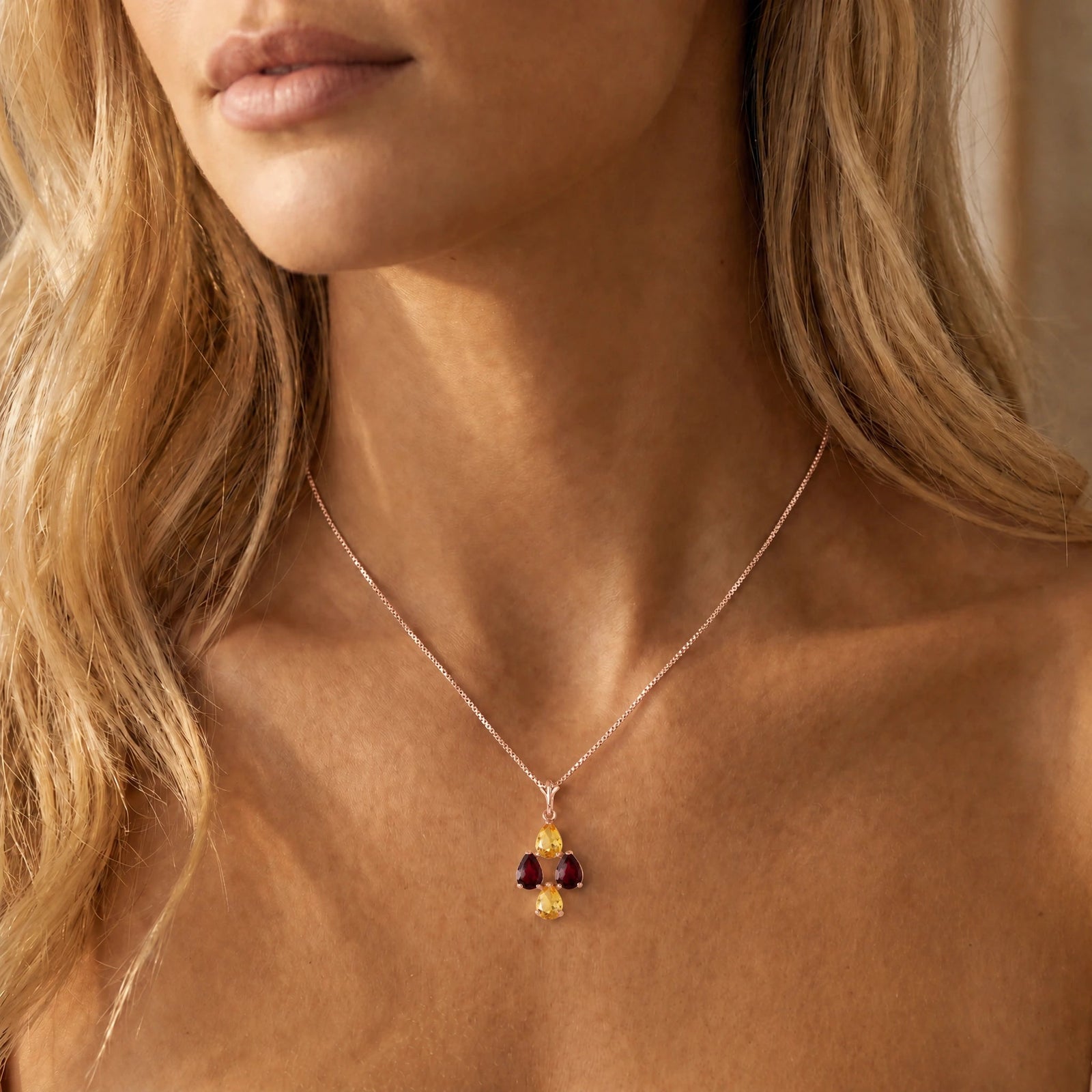 Rose Gold Grace Necklace Emerald 10K — Marta