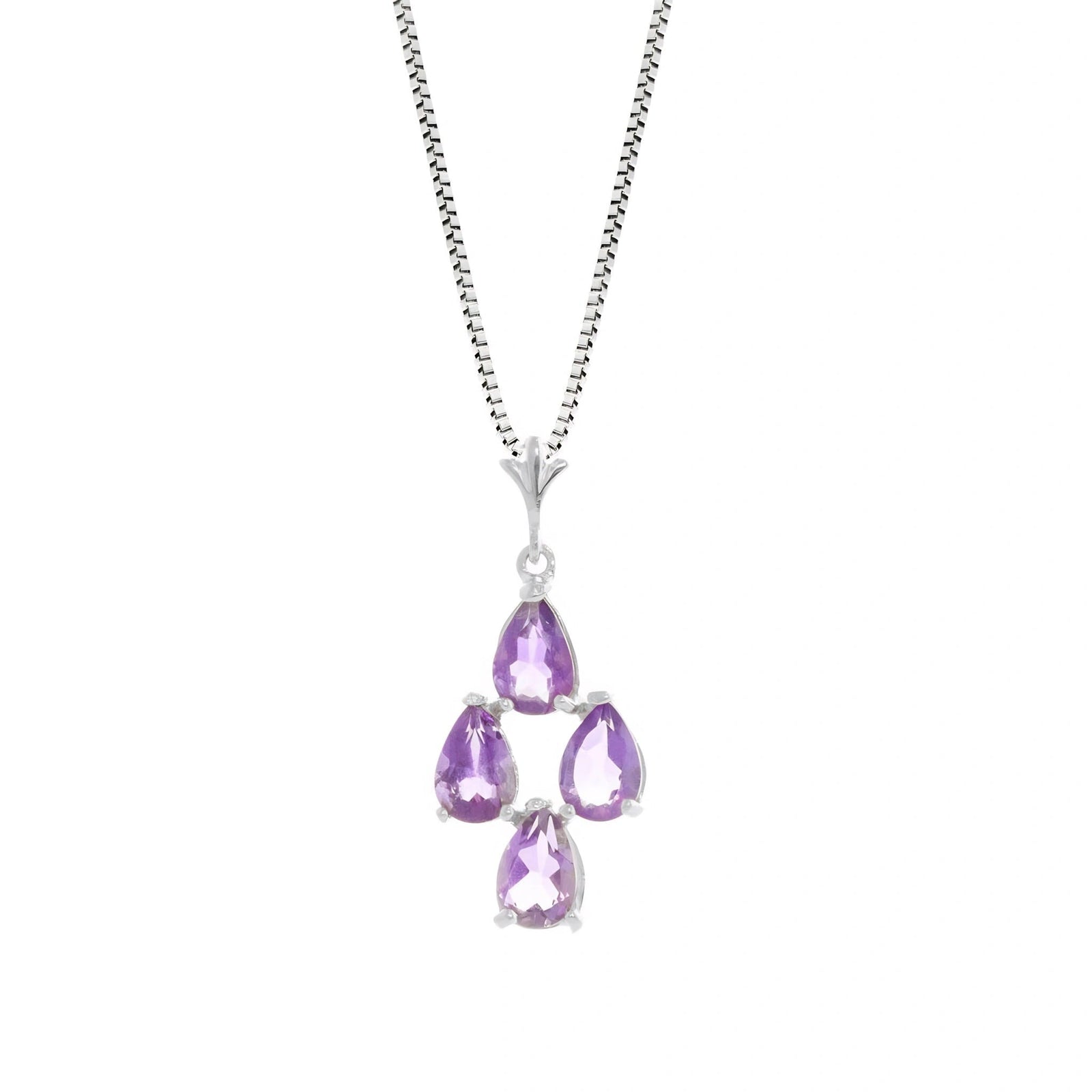 White Gold Grace Necklace Garnet 10K — Marta