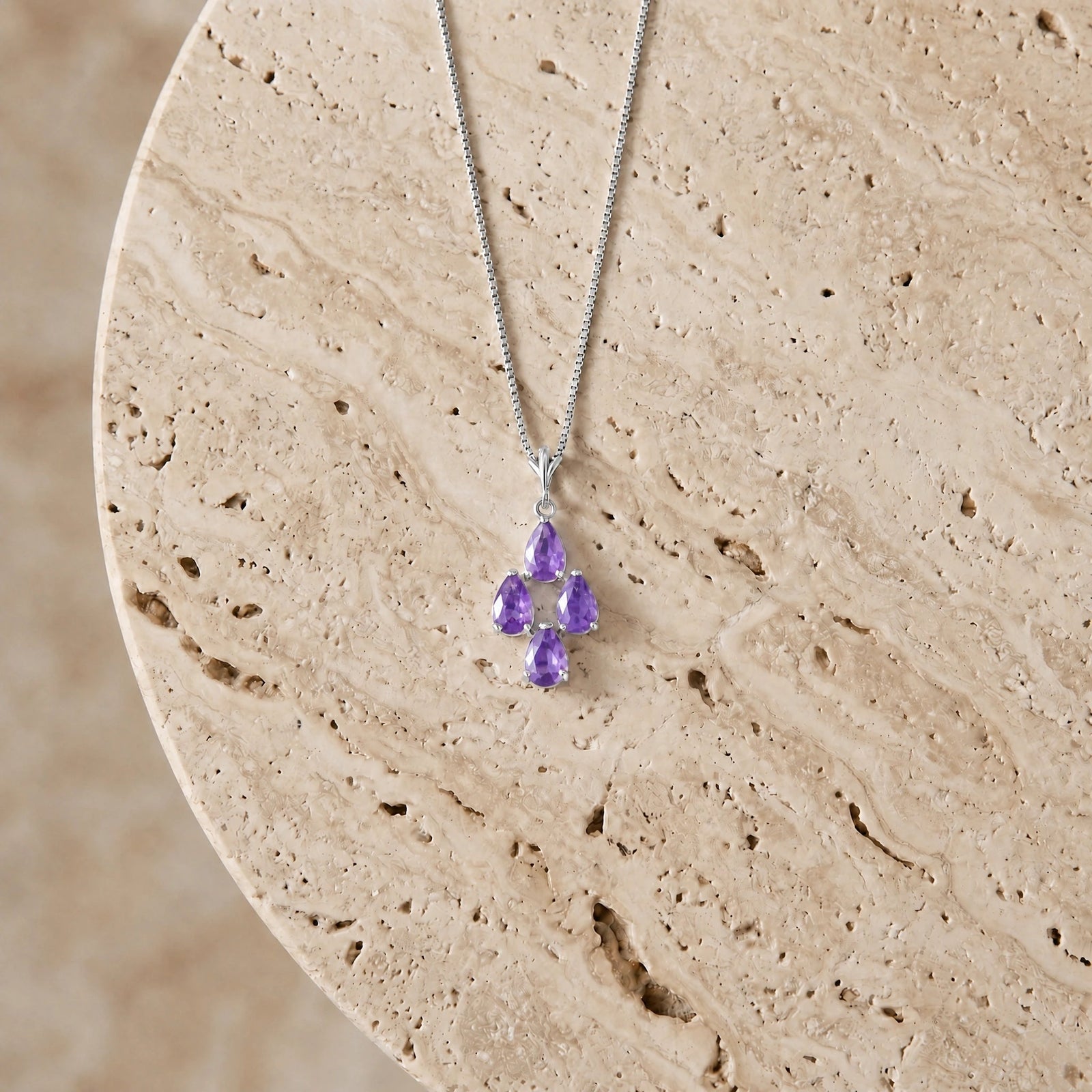 White Gold Grace Necklace Garnet 10K — Marta