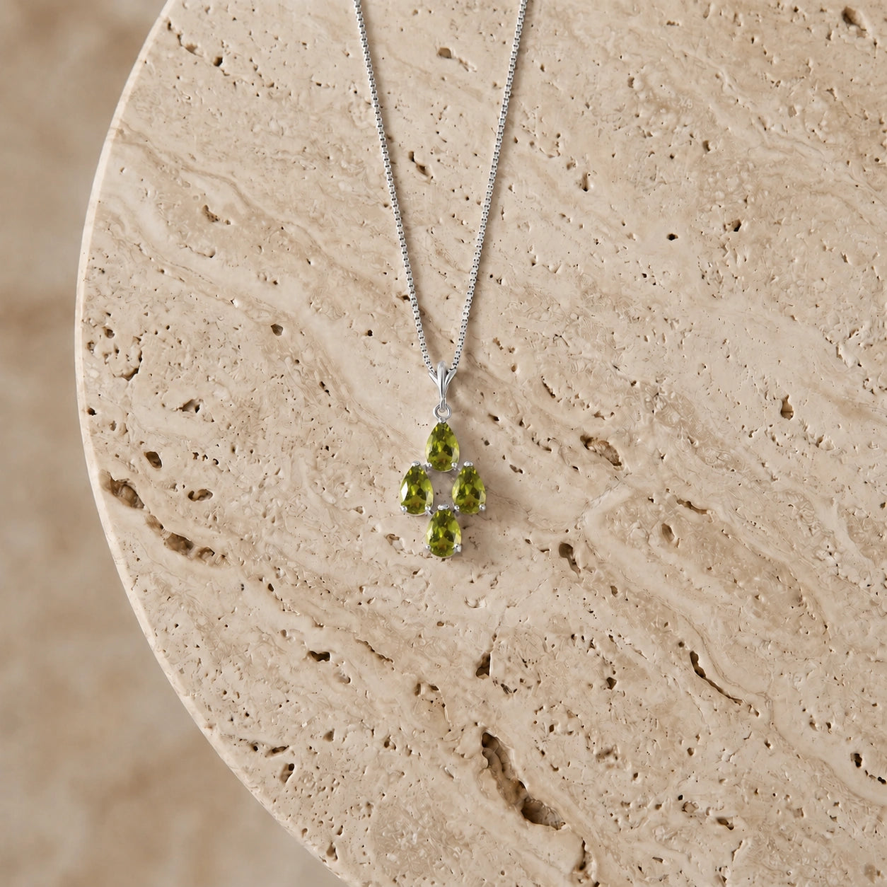 White Gold Grace Necklace Peridot 10K — Marta
