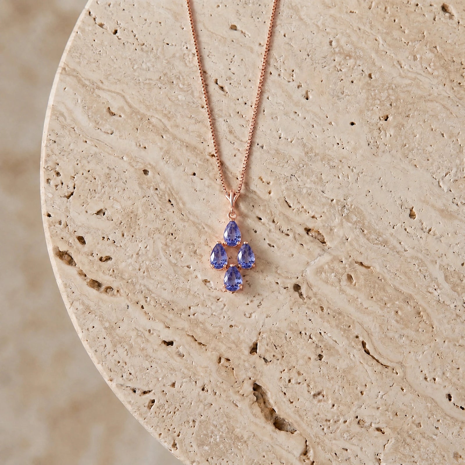 Rose Gold Grace Necklace Tanzanite 10K — Marta