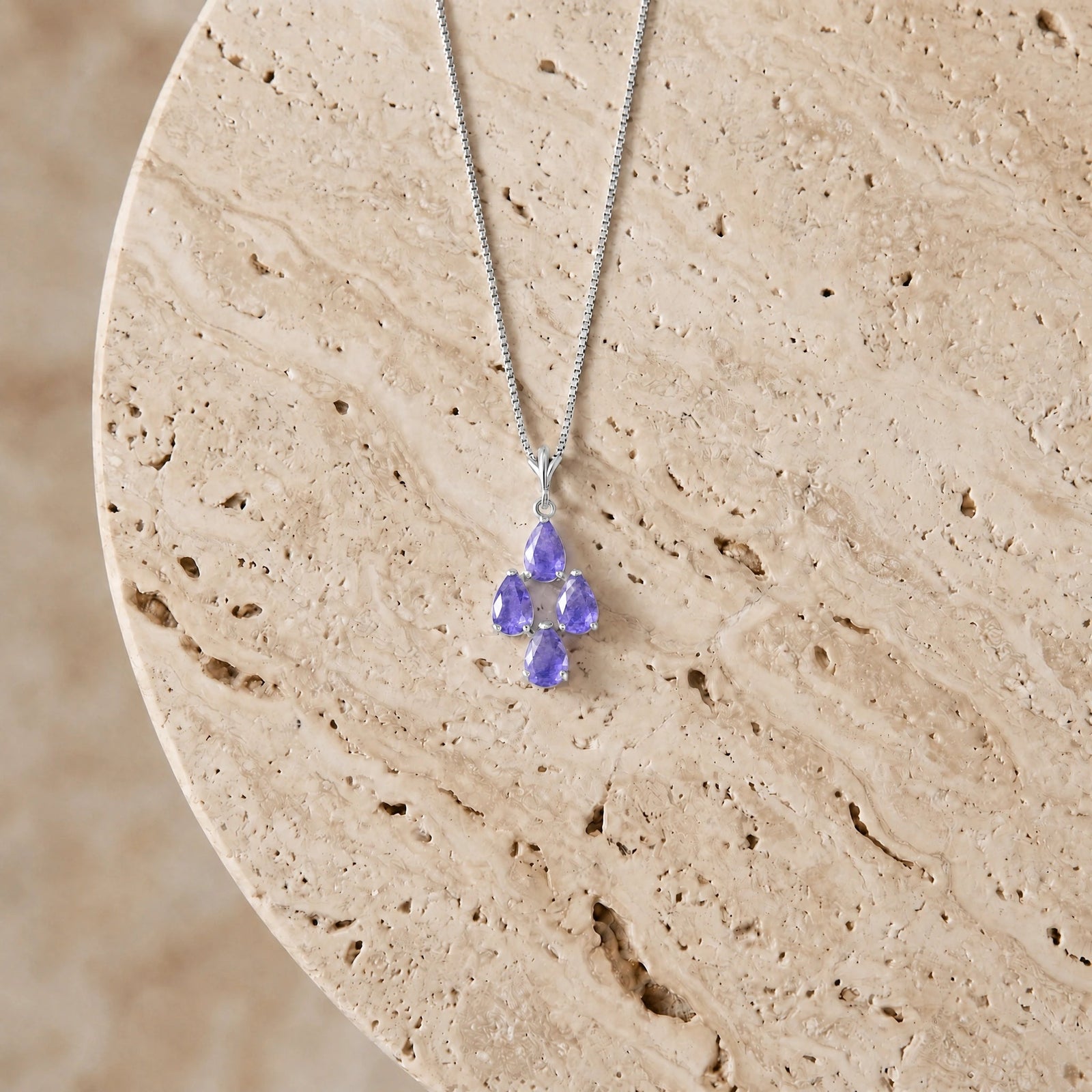 White Gold Grace Necklace Tanzanite 10K — Marta