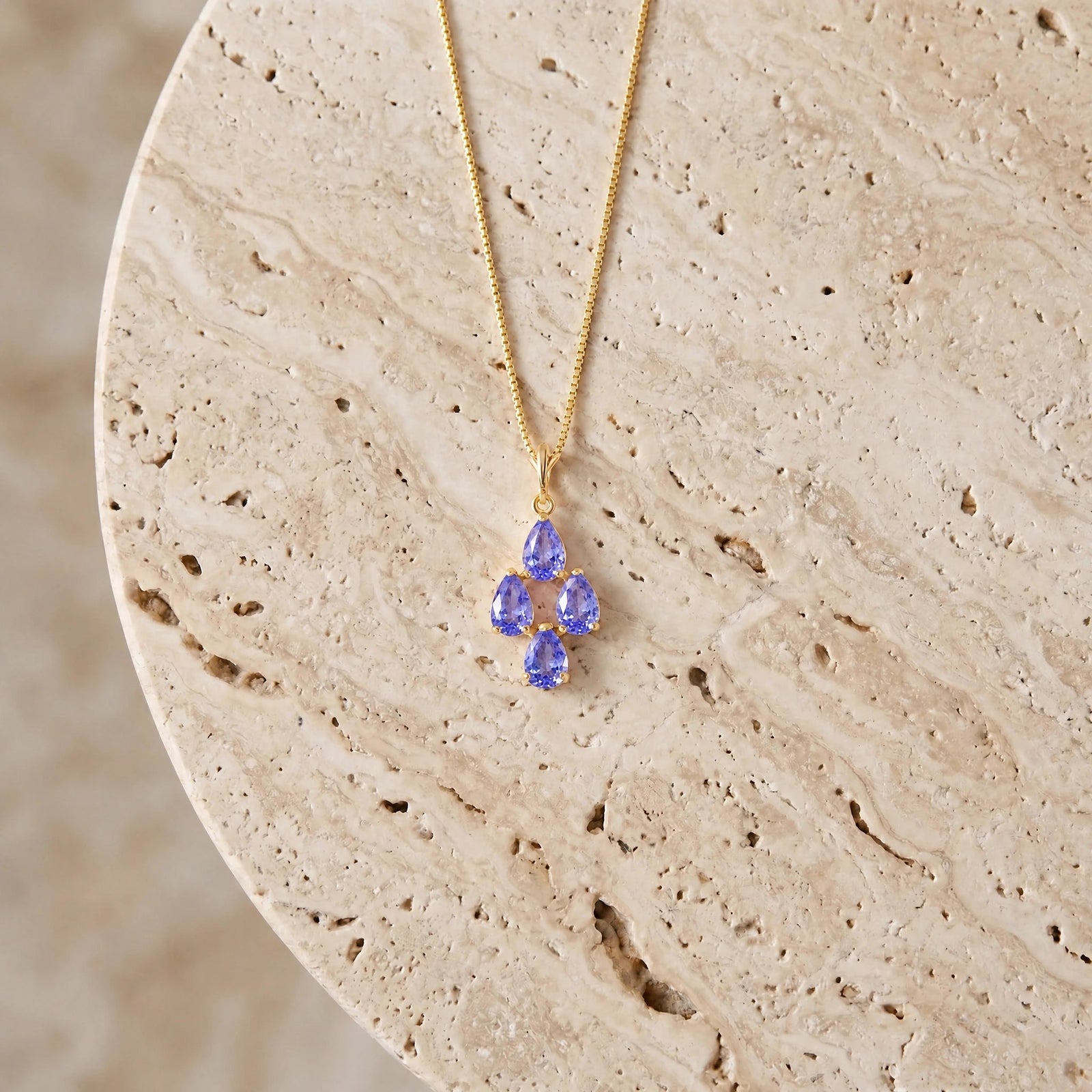Yellow Gold Grace Necklace Tanzanite 10K — Marta