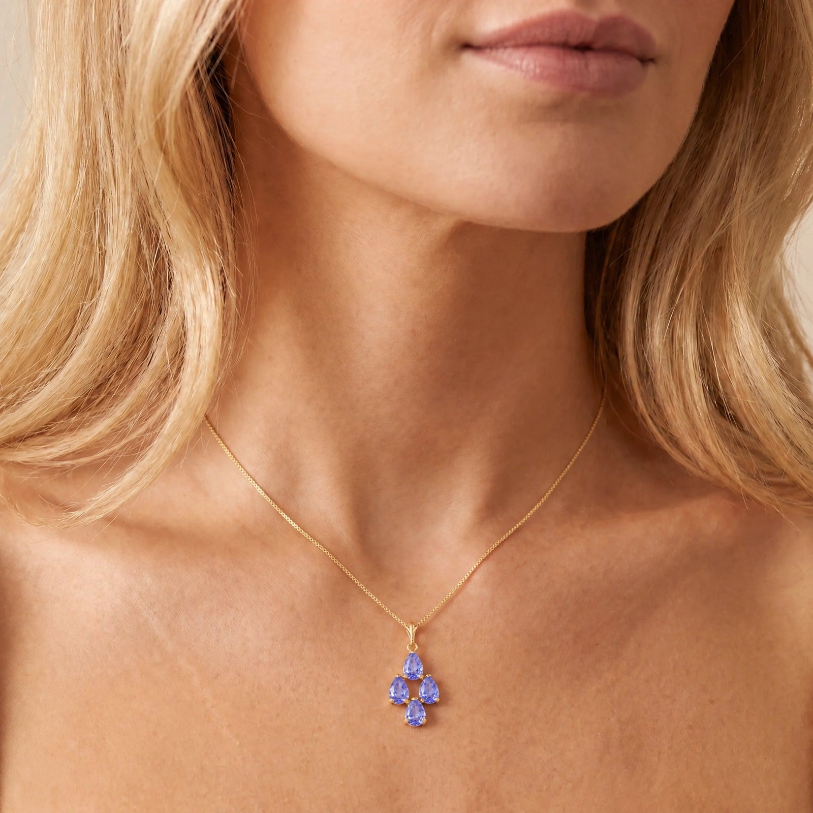 Yellow Gold Grace Necklace Tanzanite 10K — Marta