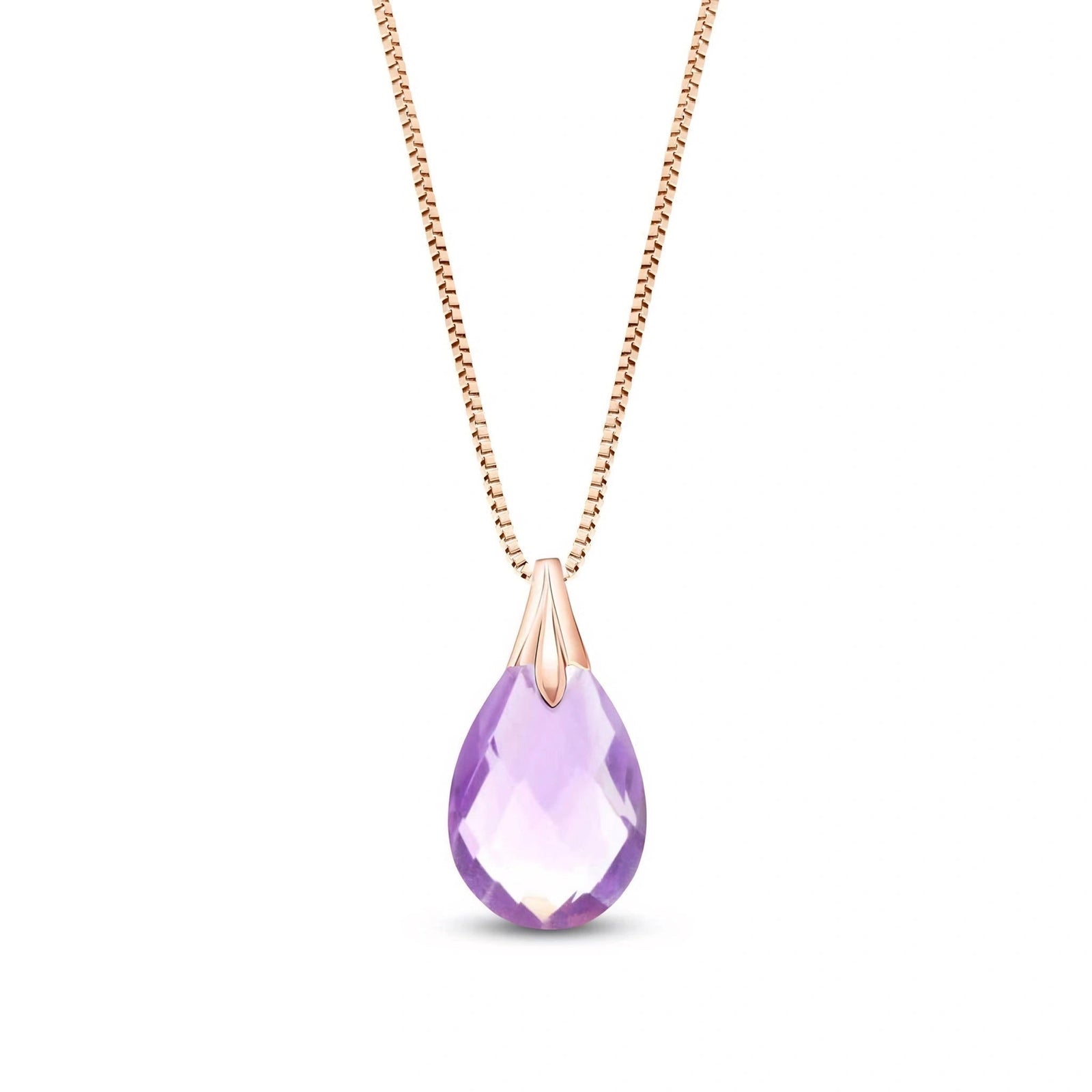 Rose Gold Gra Necklace Amethyst 10K — Amabile