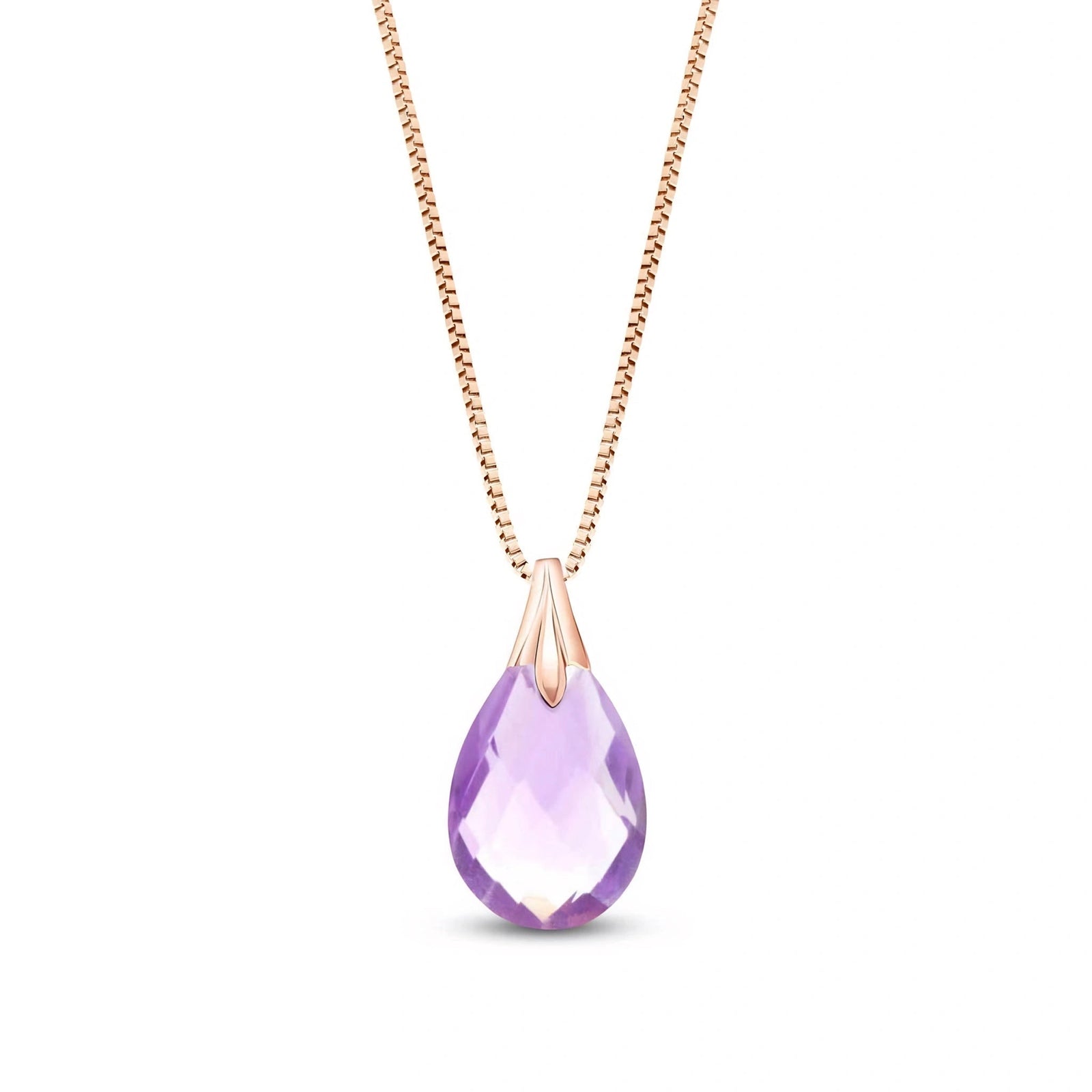 Rose Gold Gra Necklace Amethyst 10K — Amabile