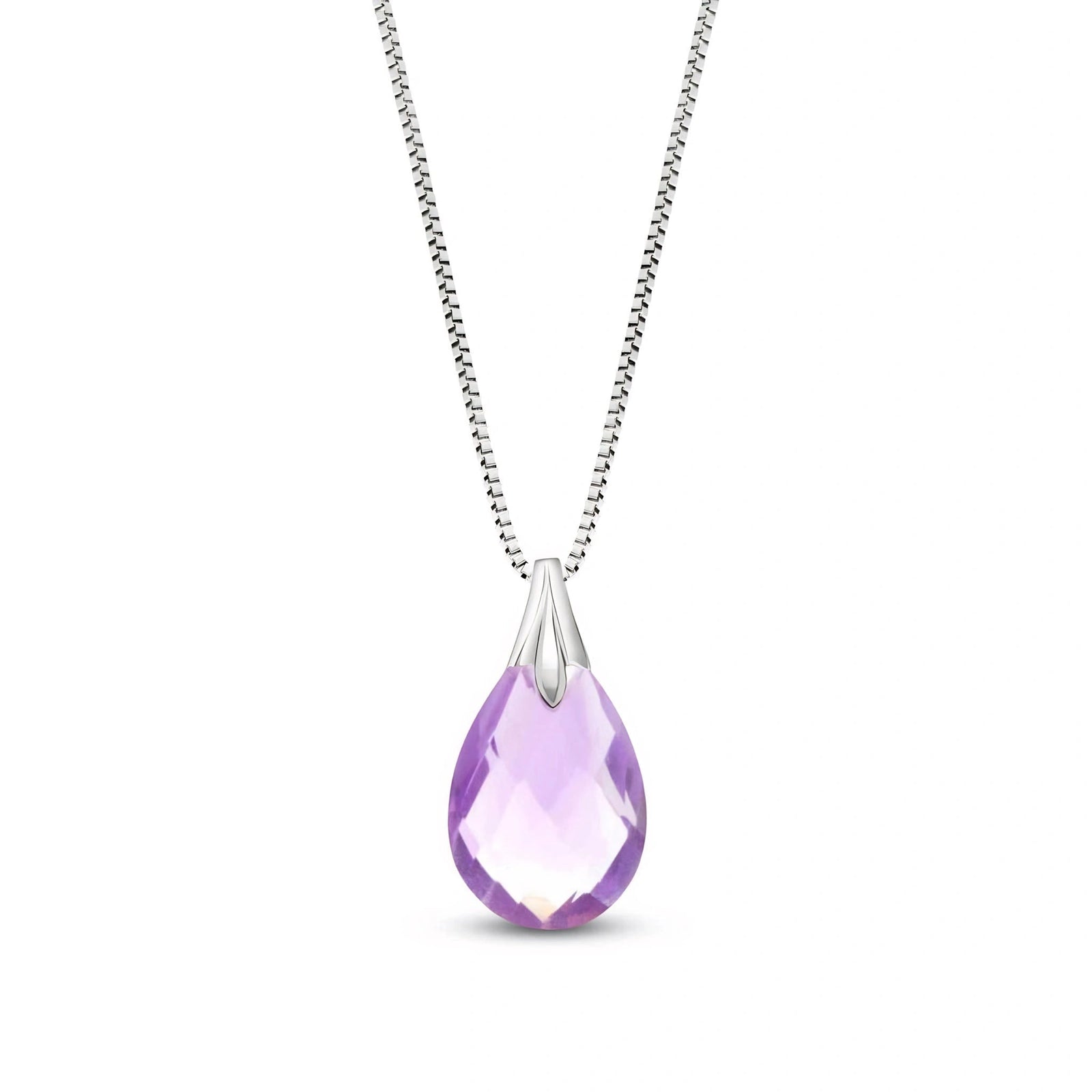 White Gold Gra Necklace Amethyst 10K — Amabile