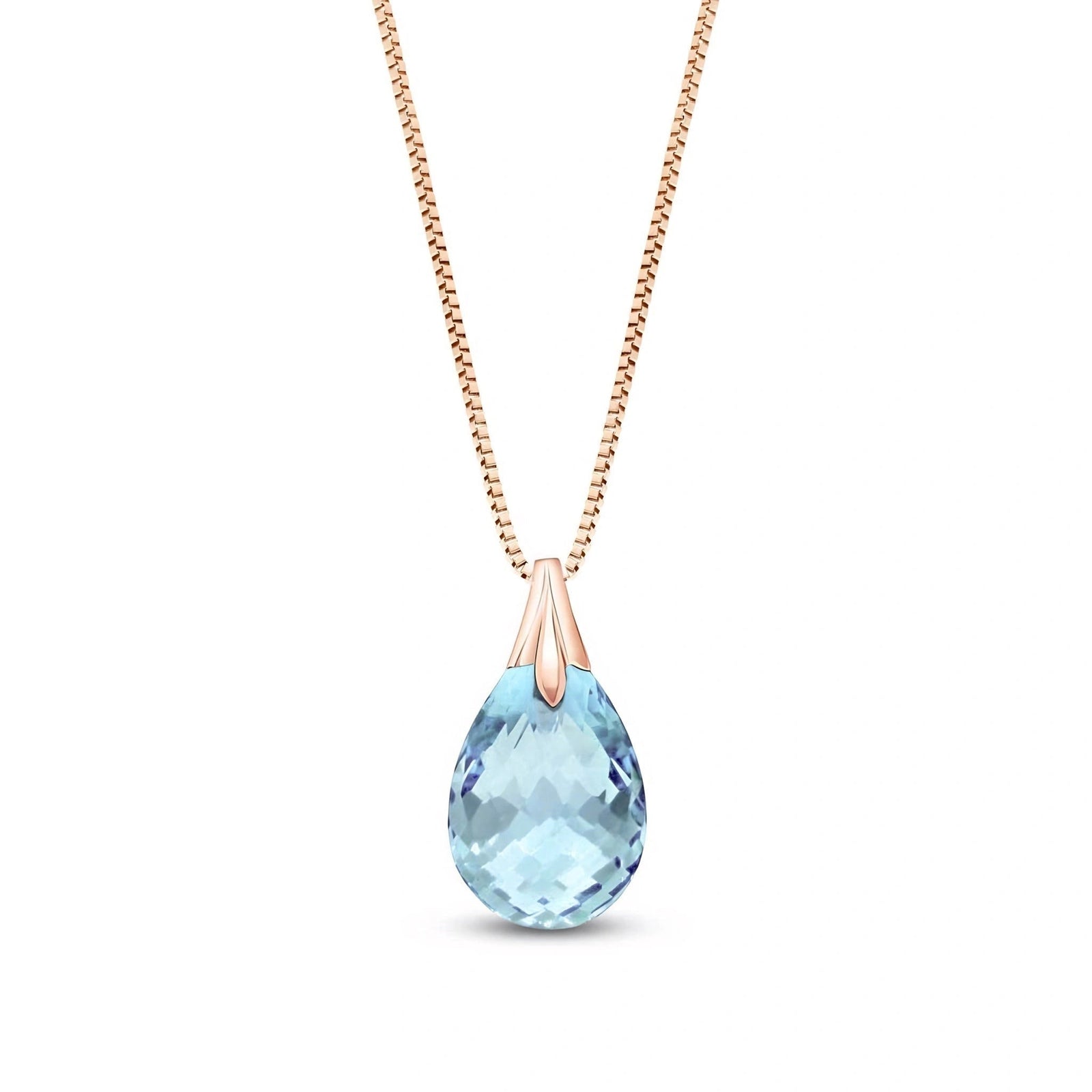 Rose Gold Gra Necklace Blue Topaz 10K — Amabile