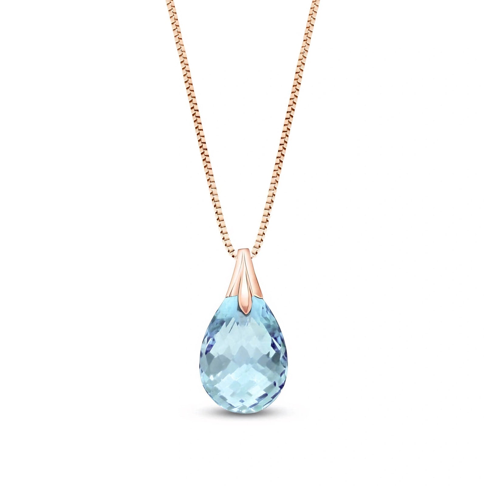 Rose Gold Gra Necklace Blue Topaz 10K — Amabile