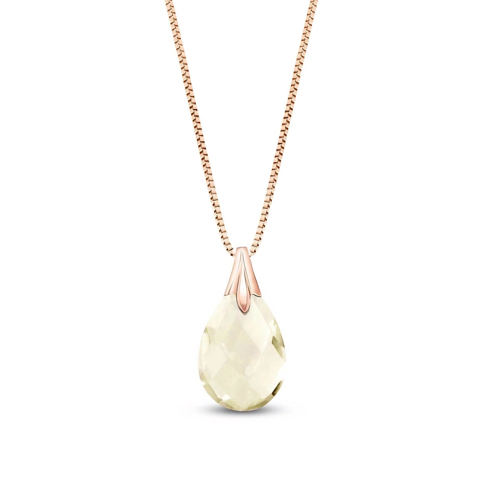 Rose Gold Gra Necklace White Topaz 10K — Amabile