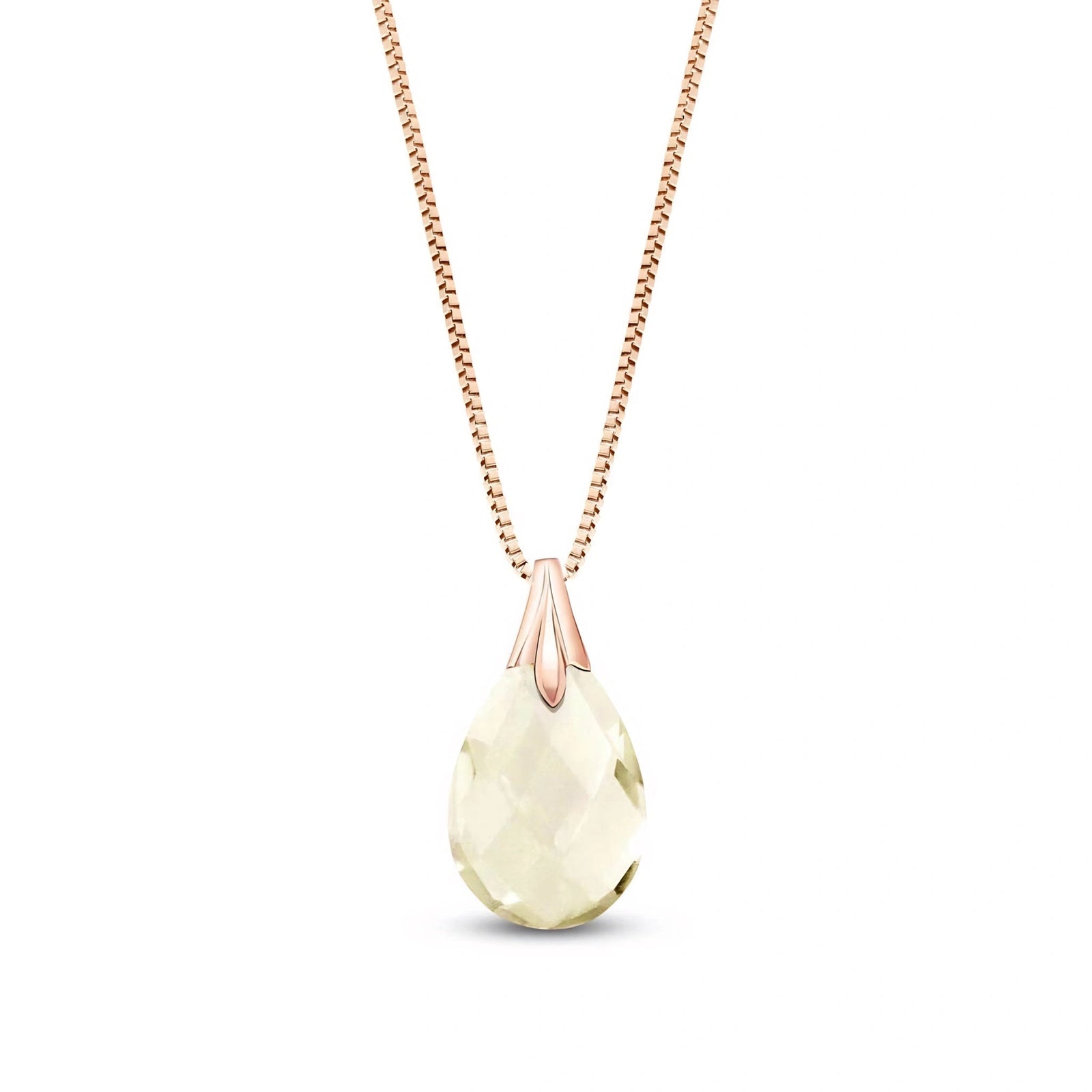 Rose Gold Gra Necklace White Topaz 10K — Amabile