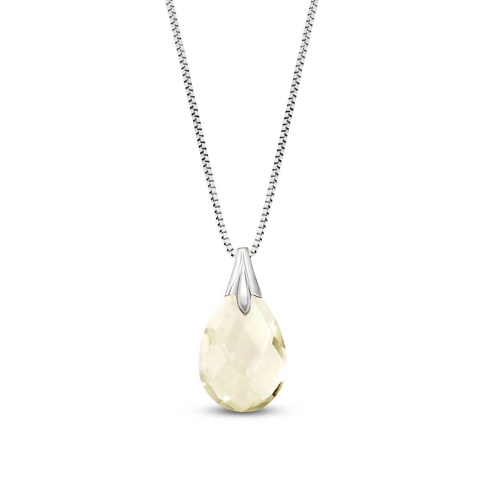 White Gold Gra Necklace White Topaz 10K — Amabile