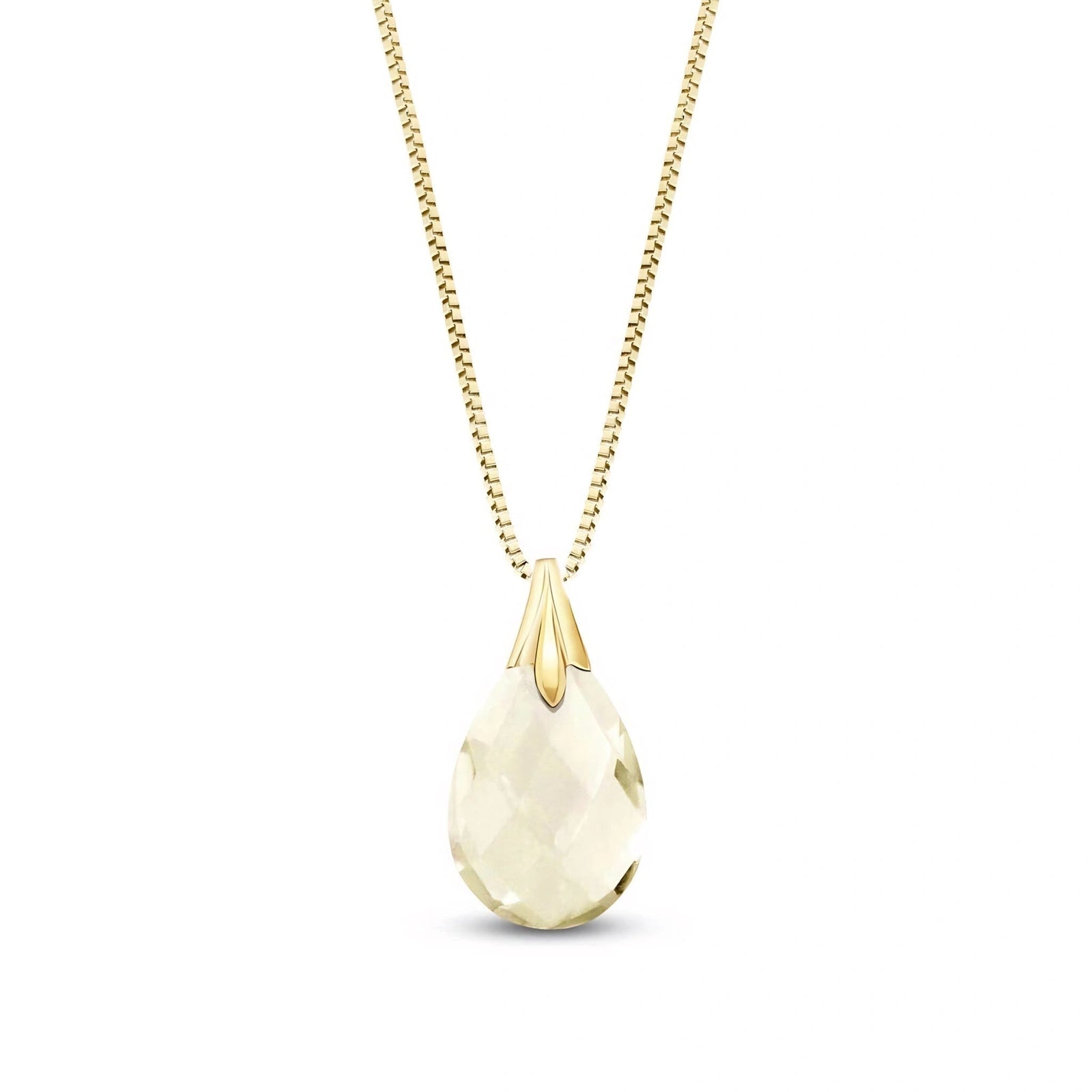 Yellow Gold Gra Necklace White Topaz 10K — Amabile