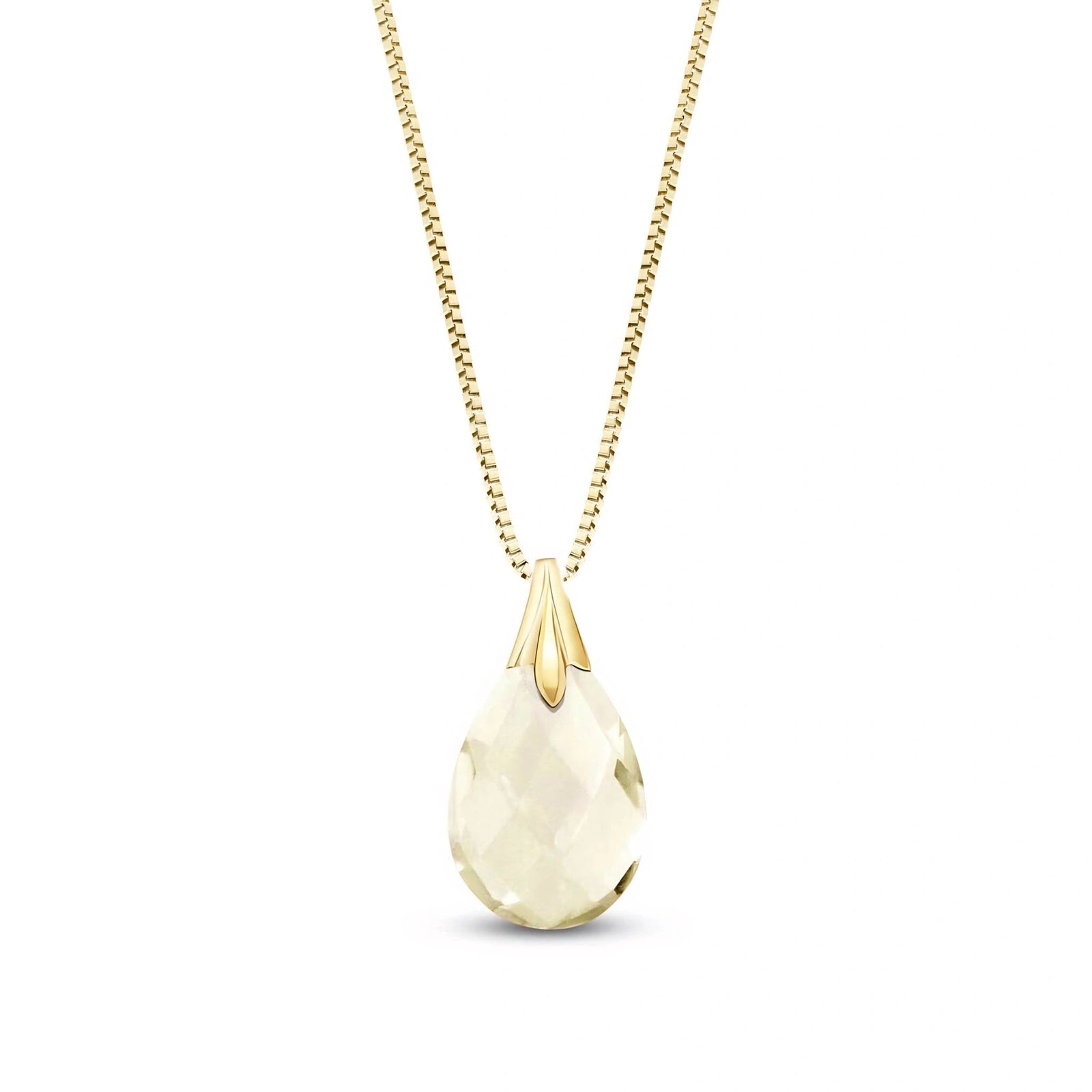 Yellow Gold Gra Necklace White Topaz 10K — Amabile