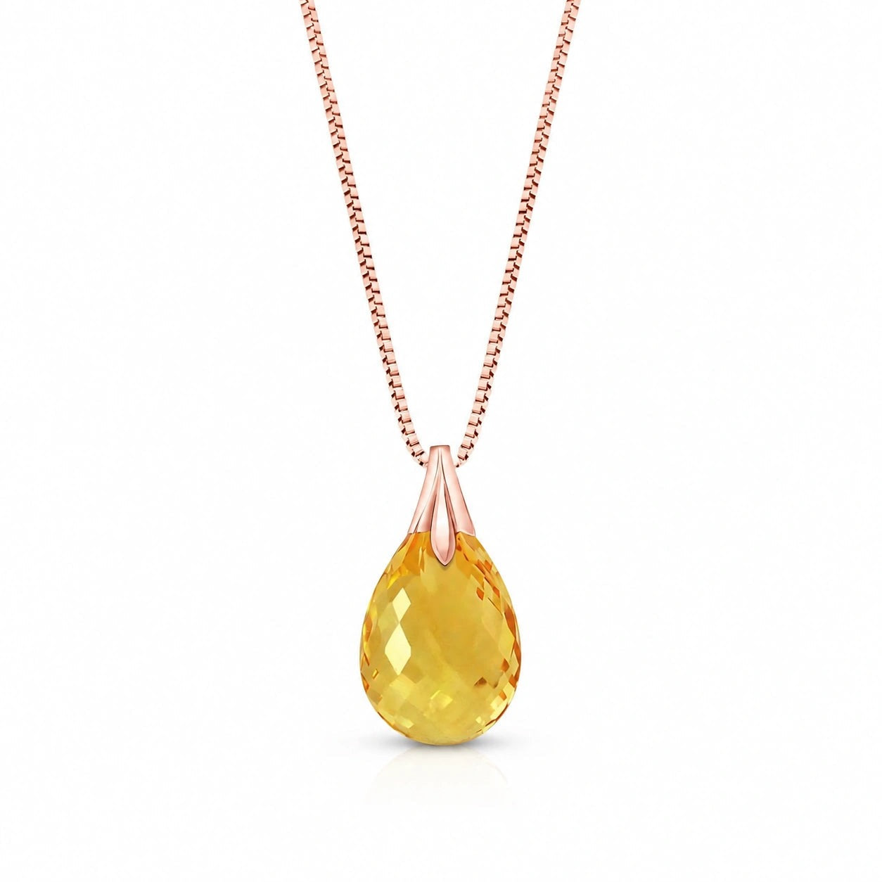 Rose Gold Gra Necklace Citrine 10K — Amabile