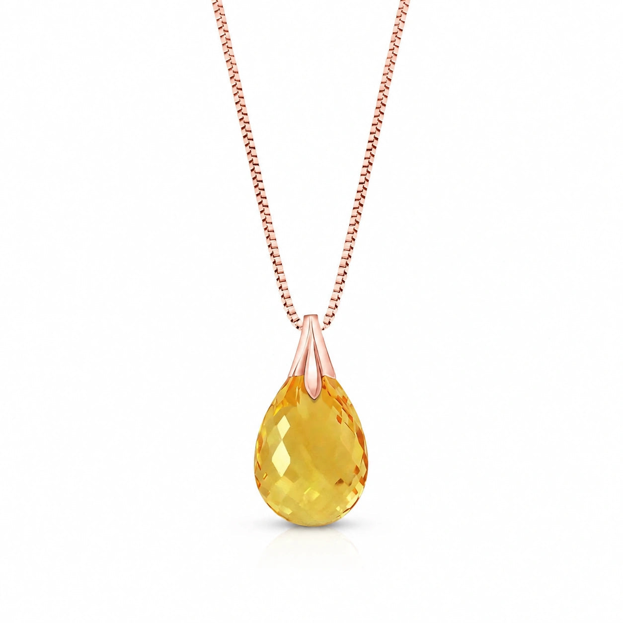 Rose Gold Gra Necklace Citrine 10K — Amabile