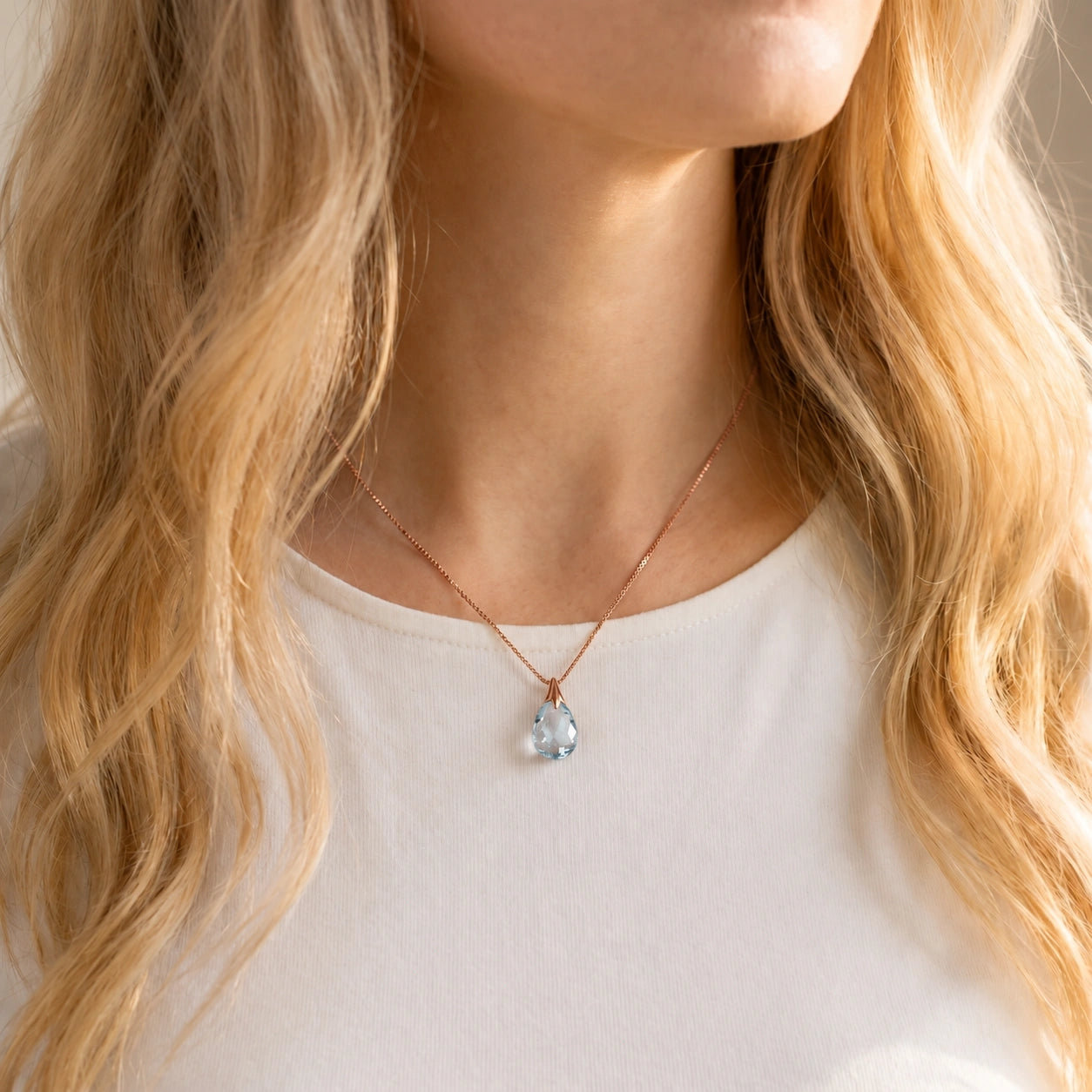 Rose Gold Gra Necklace Citrine 10K — Amabile