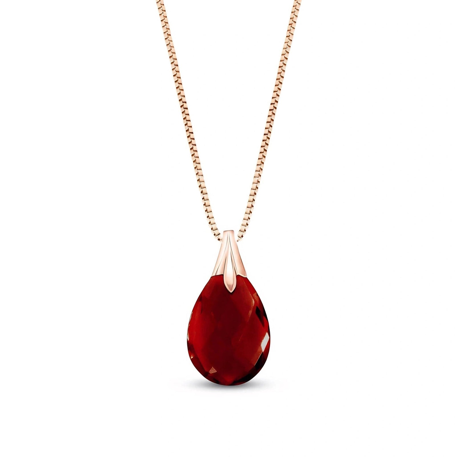 Rose Gold Gra Necklace Garnet 10K — Amabile