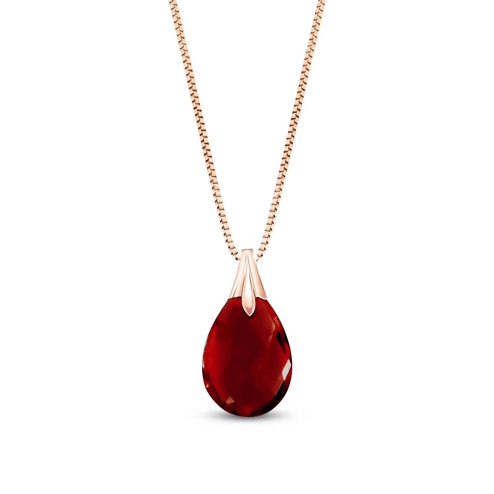 Rose Gold Gra Necklace Garnet 10K — Amabile