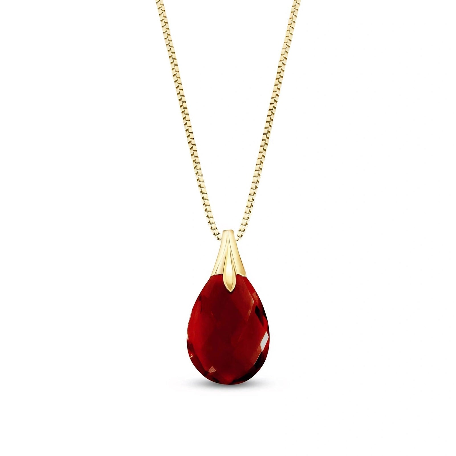 Yellow Gold Gra Necklace Garnet 10K — Amabile