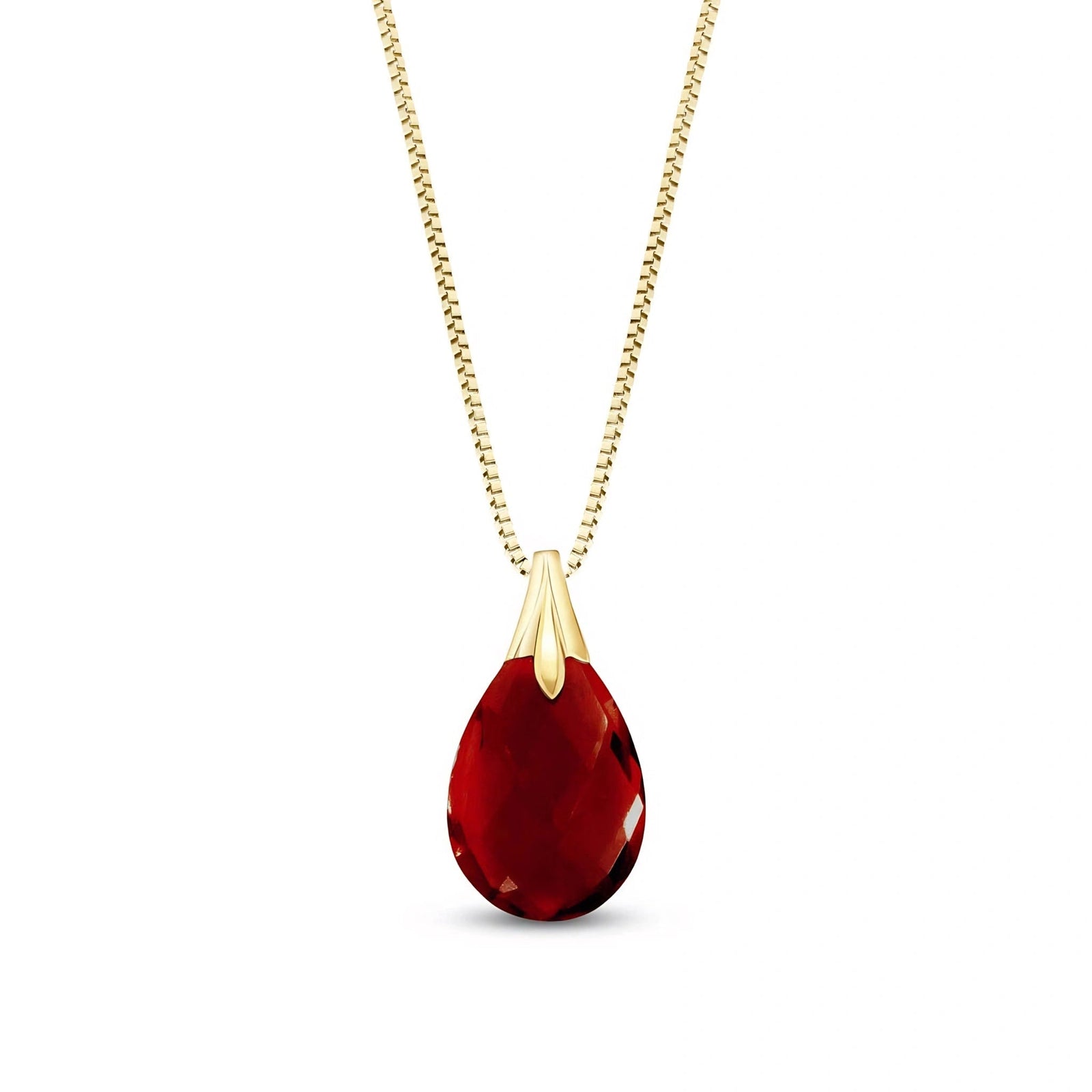 Yellow Gold Gra Necklace Garnet 10K — Amabile