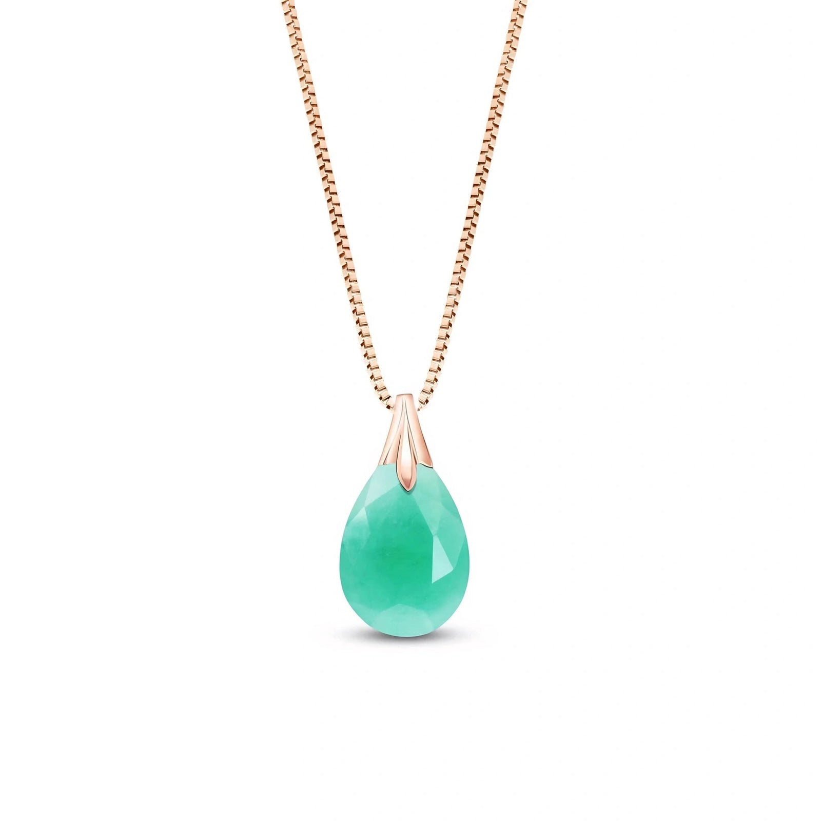 Rose Gold Gra Necklace Emerald 10K — Amabile