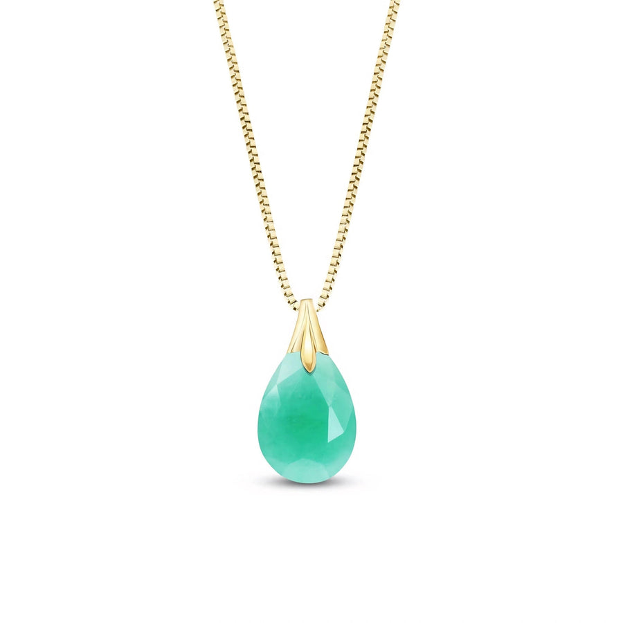 Yellow Gold Gra Necklace Emerald 10K — Amabile