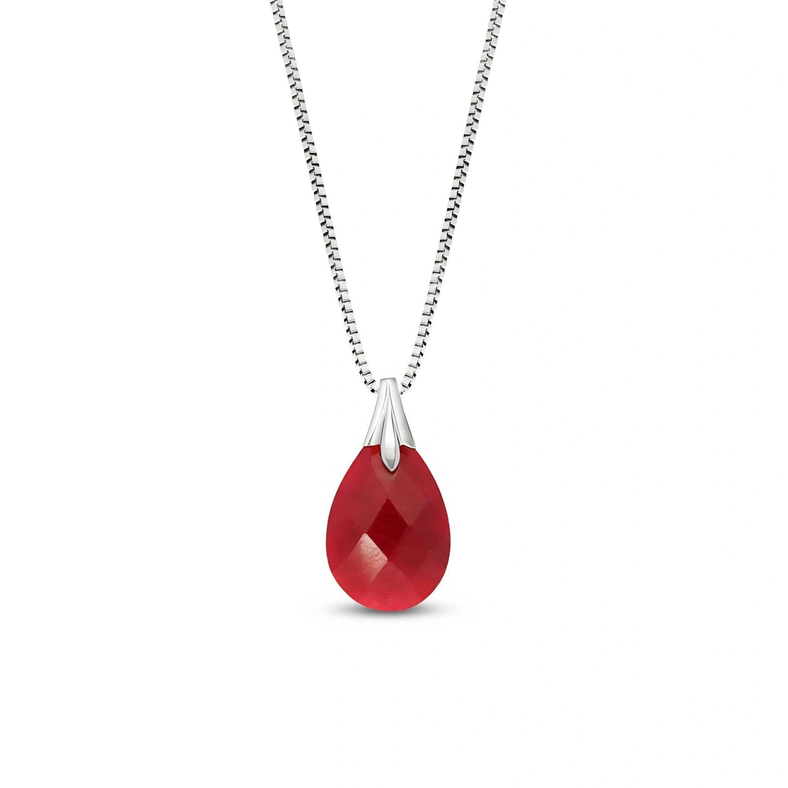 White Gold Gra Necklace Ruby 10K — Amabile