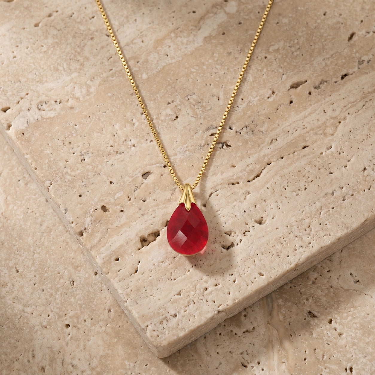 Yellow Gold Gra Necklace Ruby 10K — Amabile
