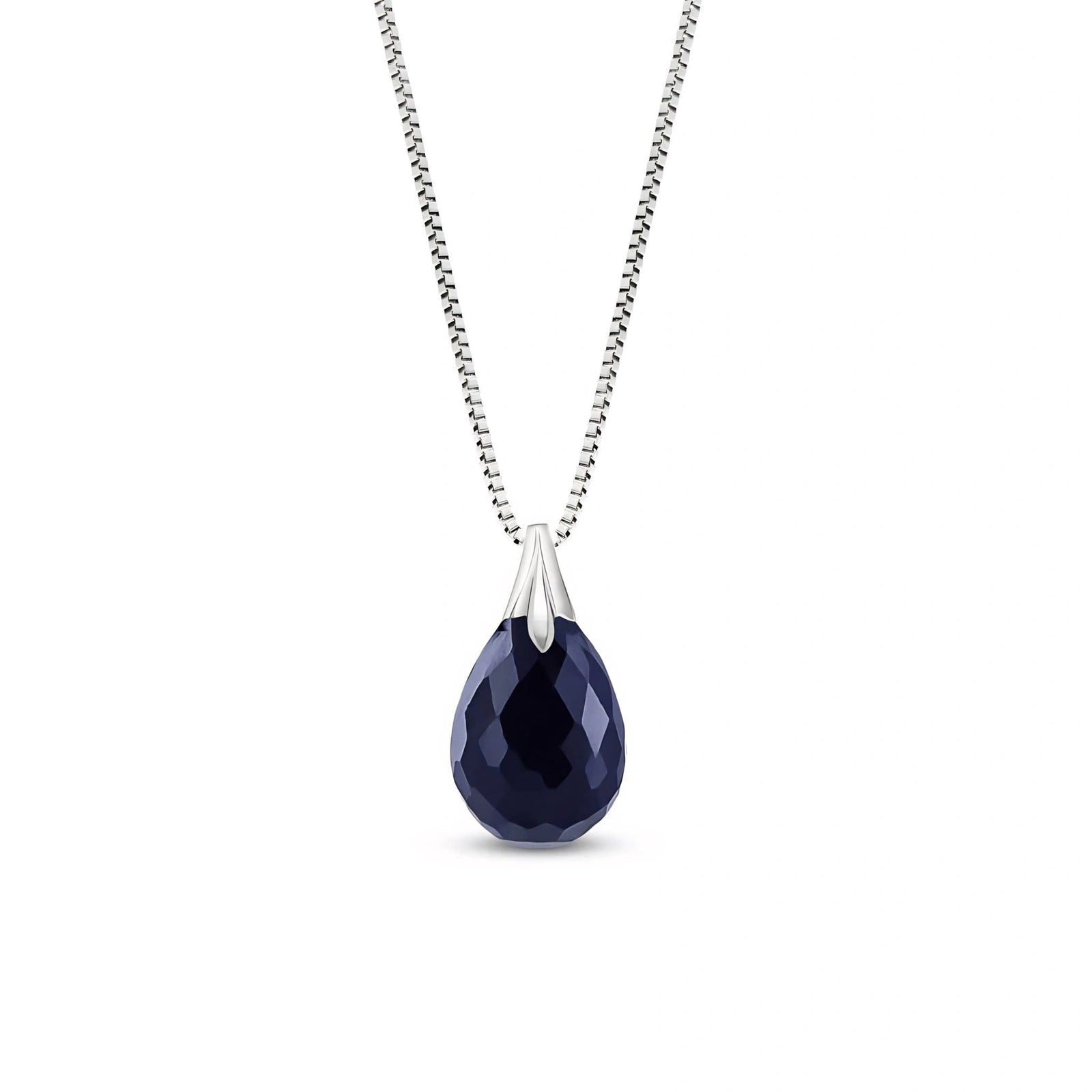White Gold Gra Necklace Sapphire 10K — Amabile