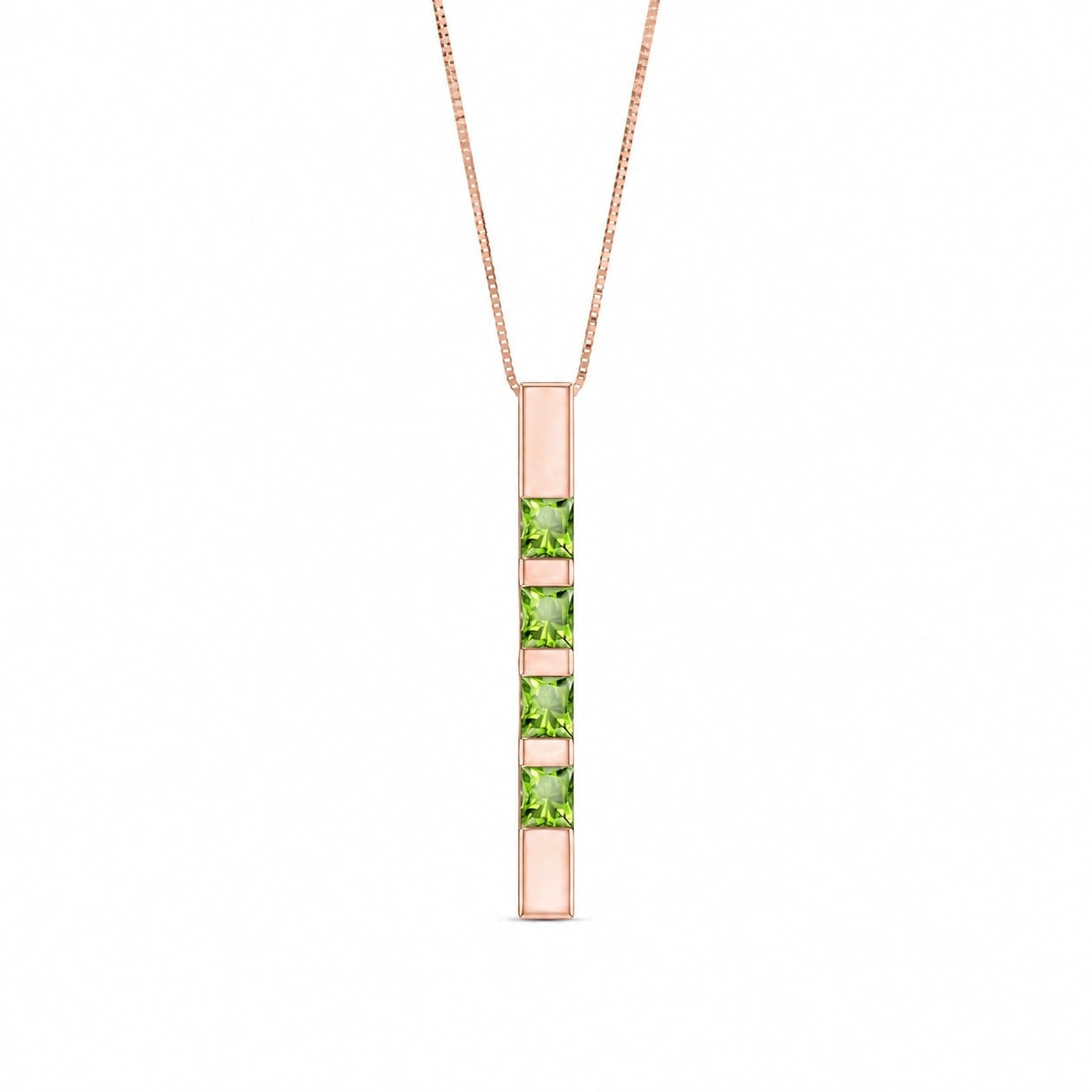 Rose Gold Eternal Necklace Peridot 10K — Gioconda