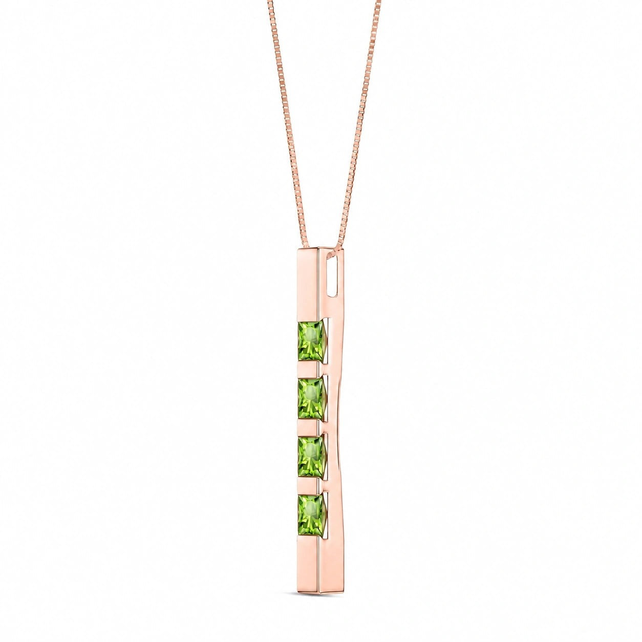 Rose Gold Eternal Necklace Peridot 10K — Gioconda