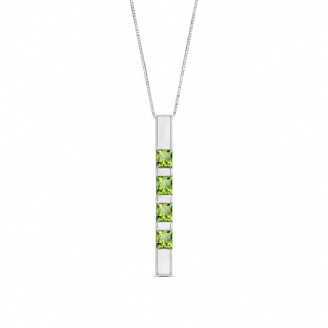 White Gold Eternal Necklace Peridot 10K — Gioconda